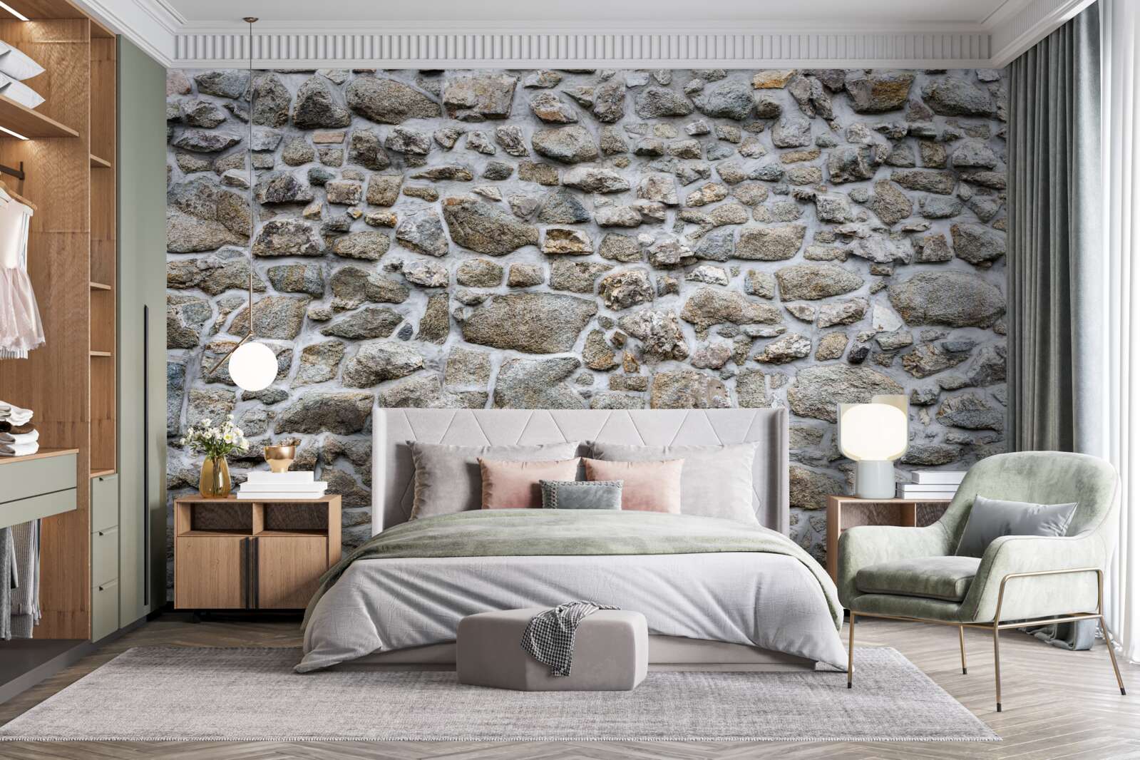 Fotobehang stenen van verschillende grootte en vorm