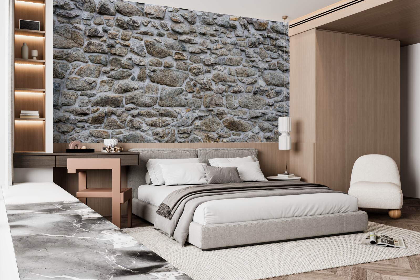 Fotobehang stenen van verschillende grootte en vorm