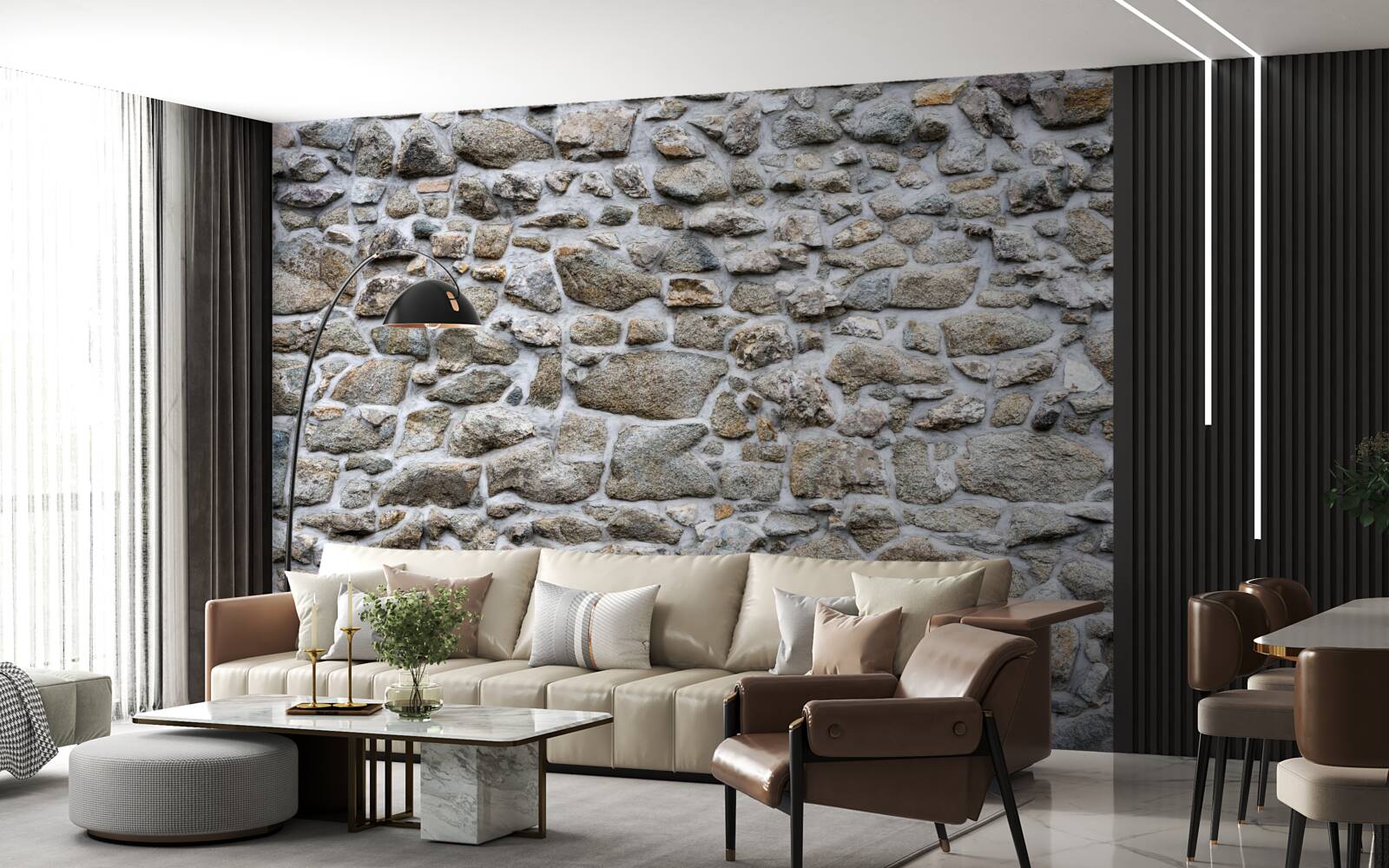 Fotobehang stenen van verschillende grootte en vorm