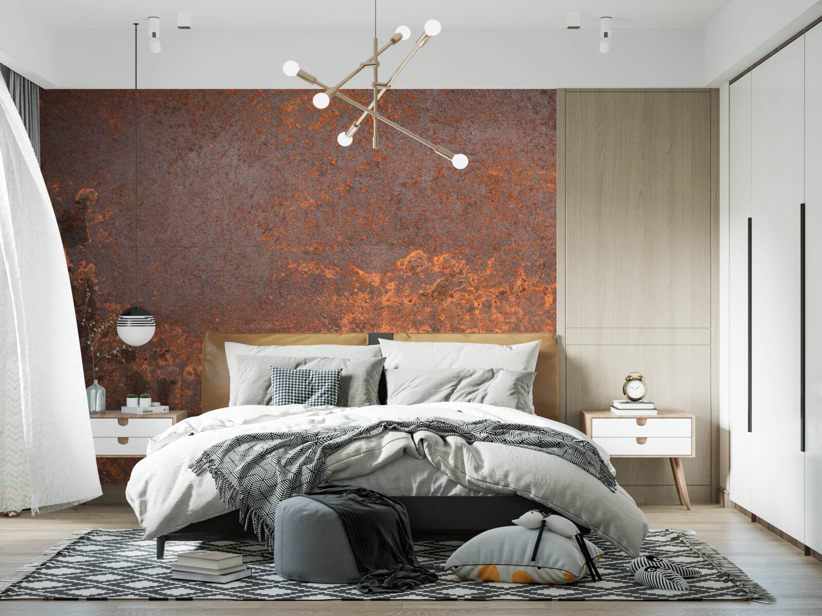 Fotobehang structuur van geoxideerd metaal