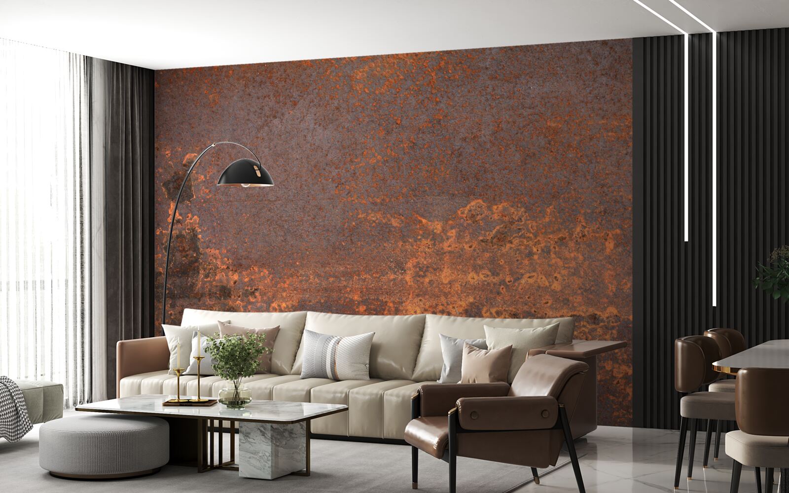 Fotobehang structuur van geoxideerd metaal