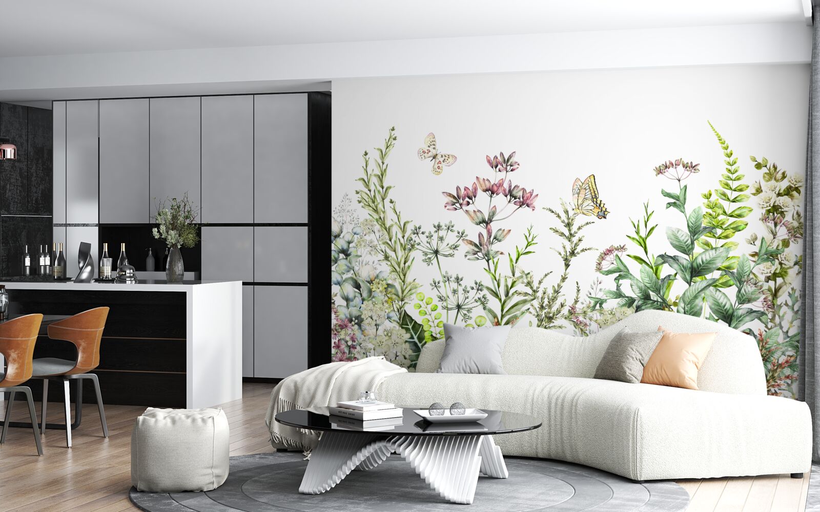 Fotobehang Lepidoptera op veldknoppen