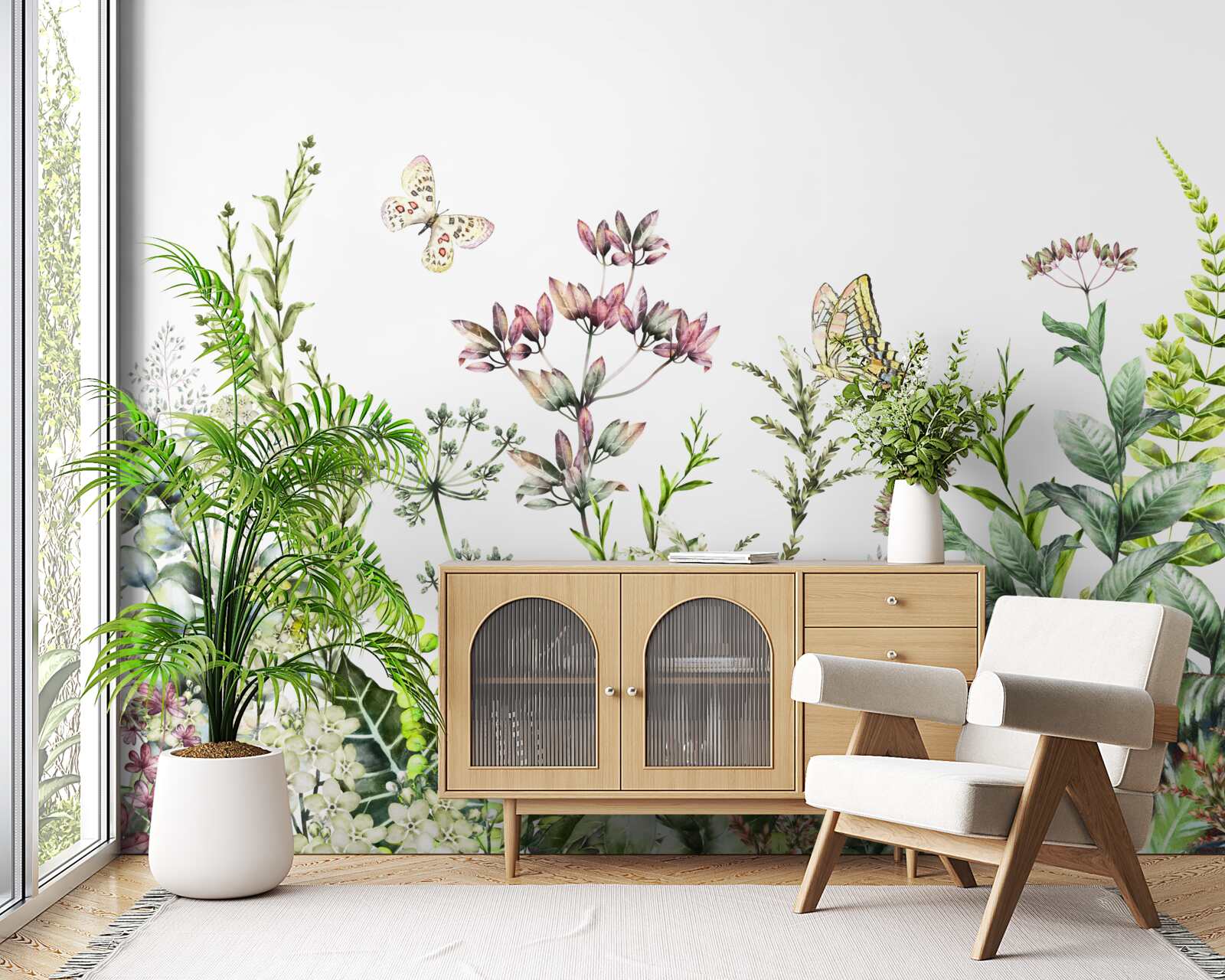 Fotobehang Lepidoptera op veldknoppen