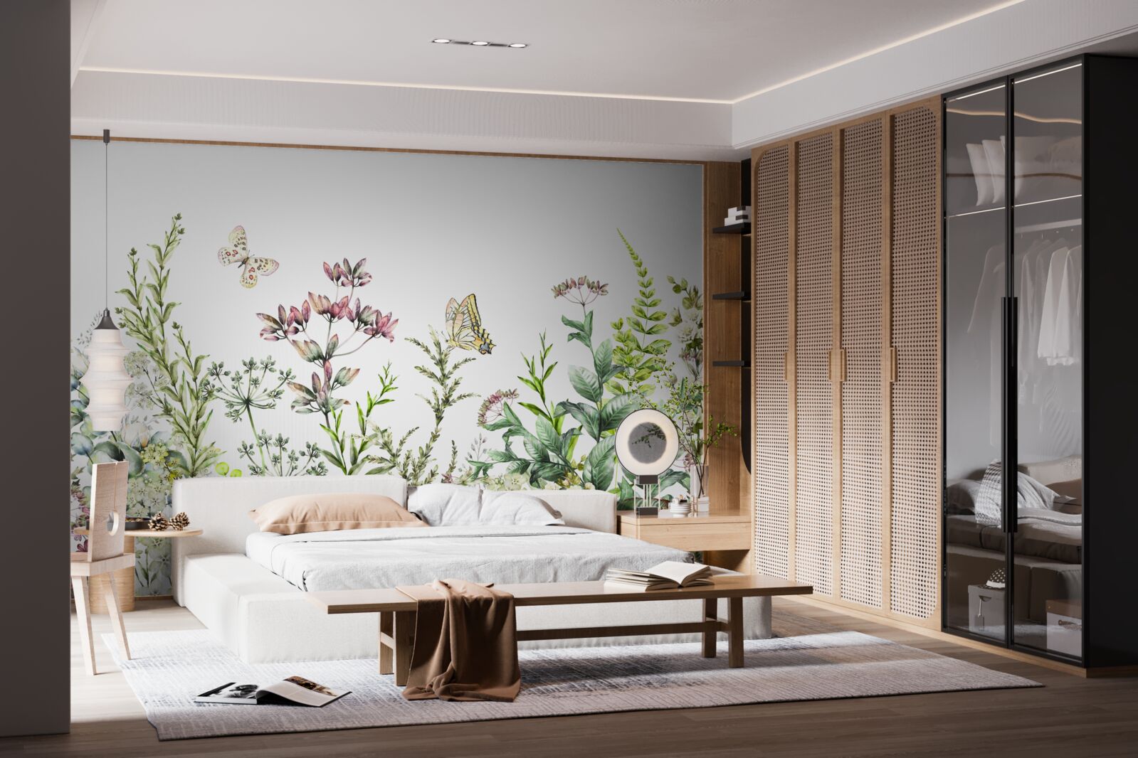 Fotobehang Lepidoptera op veldknoppen