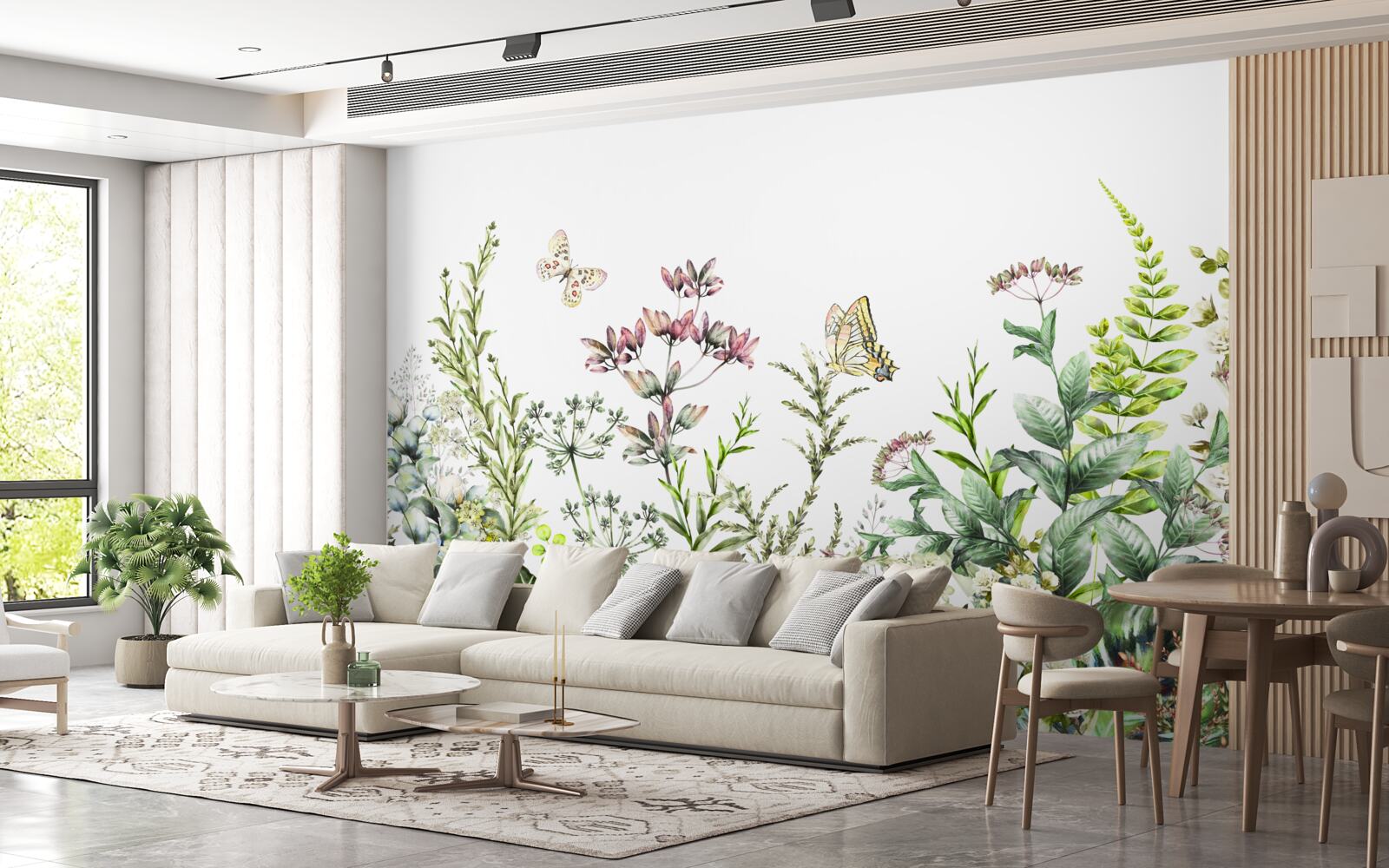 Fotobehang Lepidoptera op veldknoppen