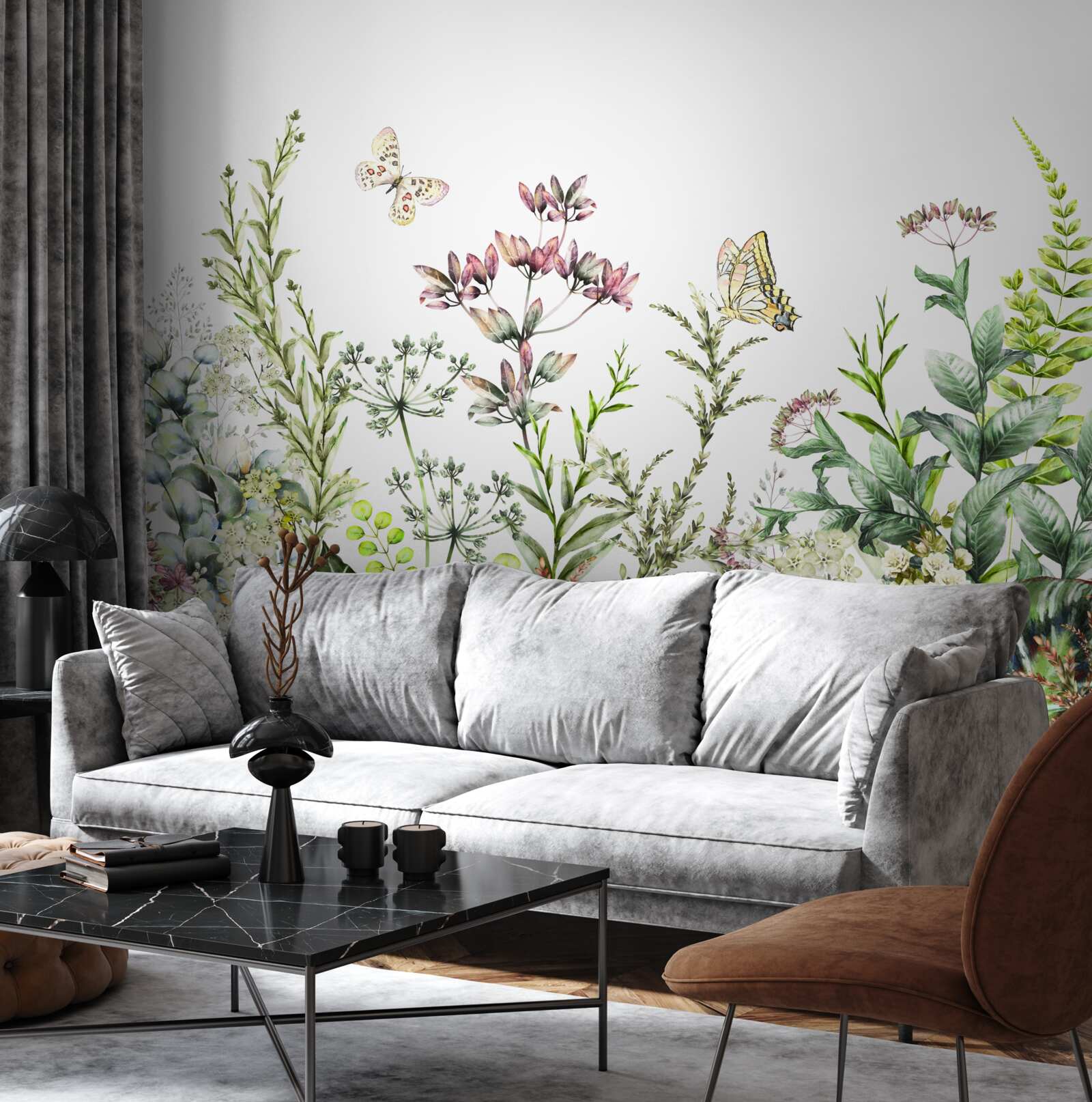 Fotobehang Lepidoptera op veldknoppen