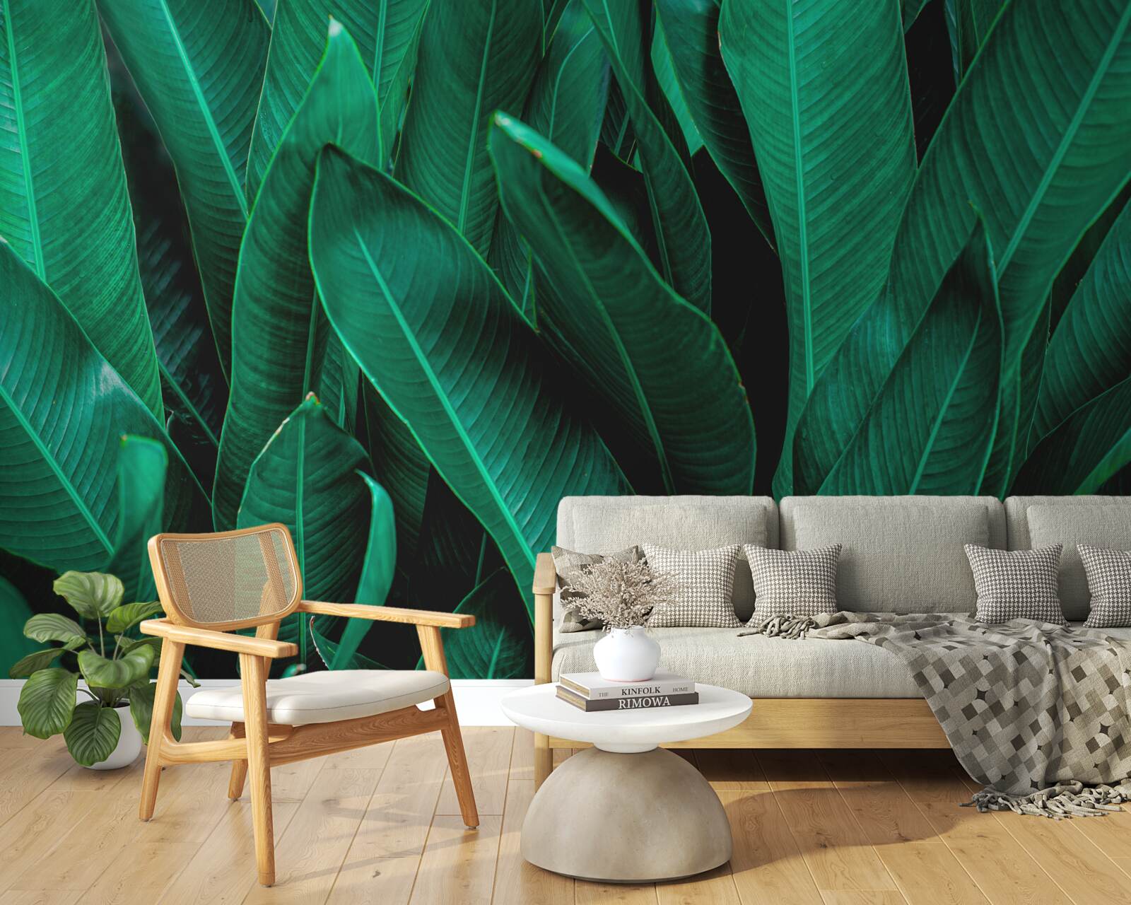 Fotobehang varen met een lichte smaragdgroene tint