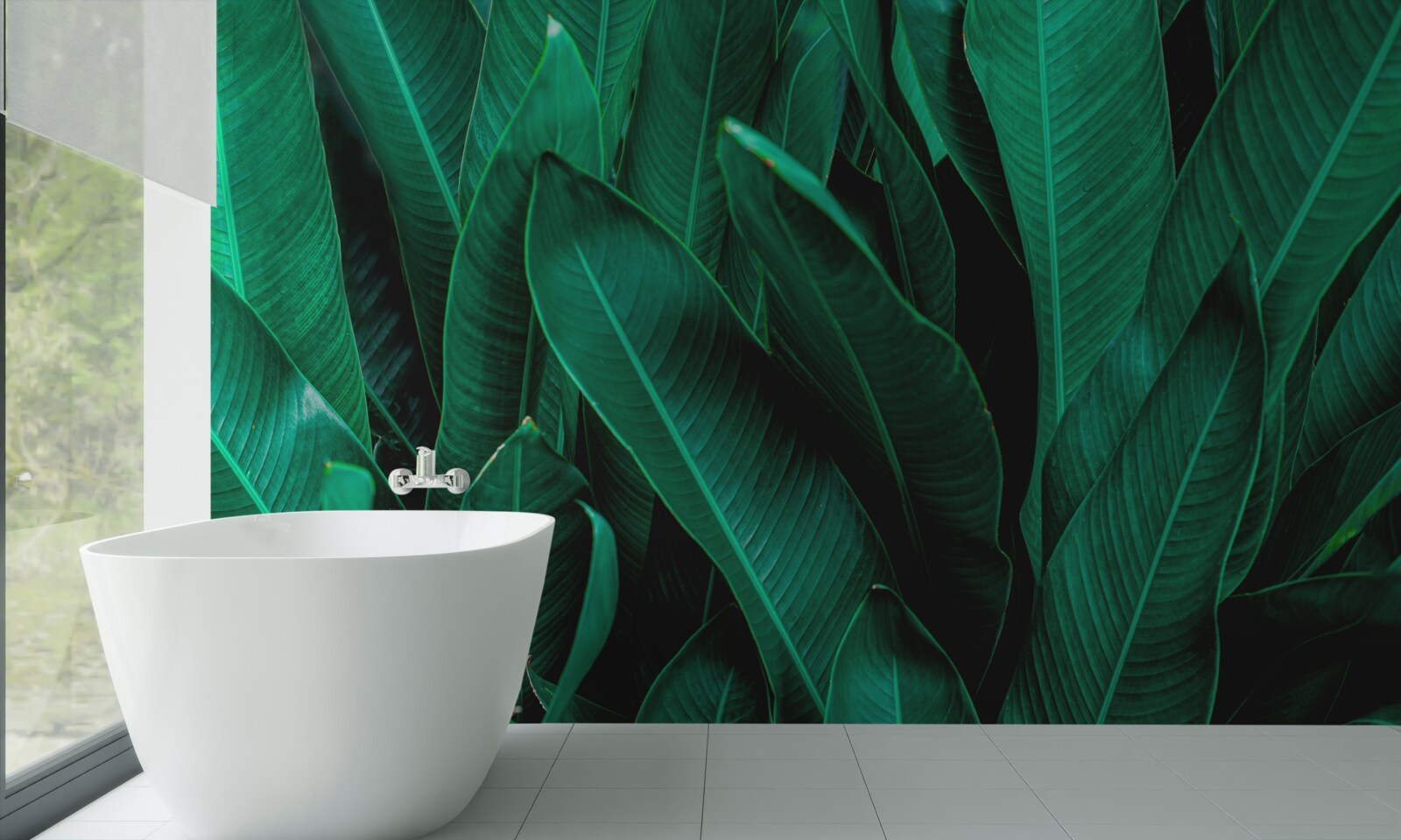 Fotobehang varen met een lichte smaragdgroene tint