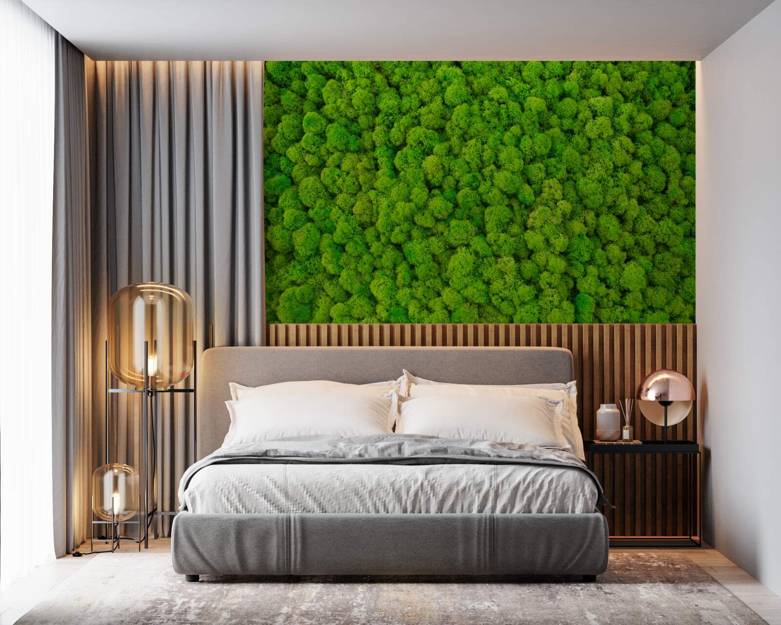 Fotobehang dichte toppen van groene woudreuzen