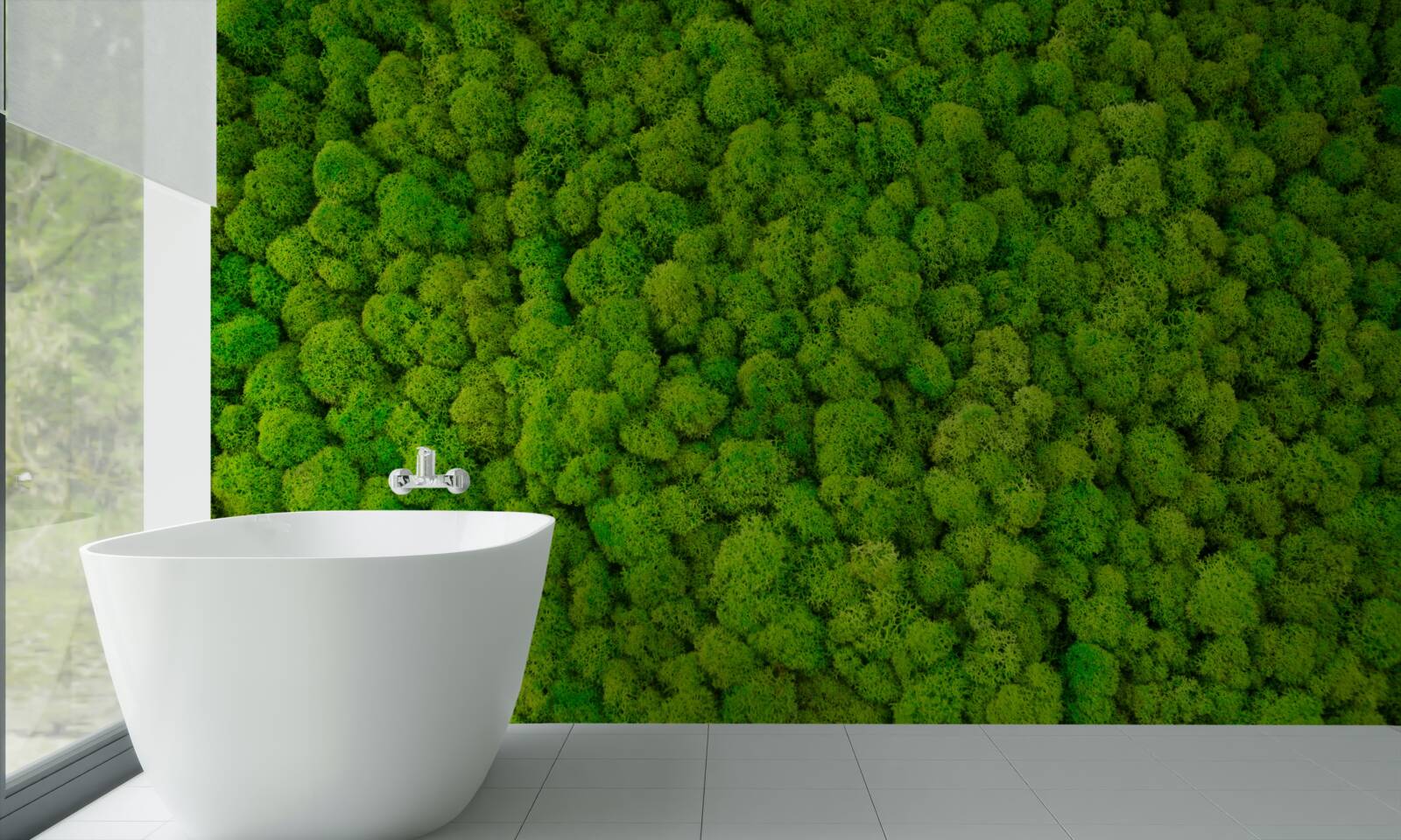 Fotobehang dichte toppen van groene woudreuzen