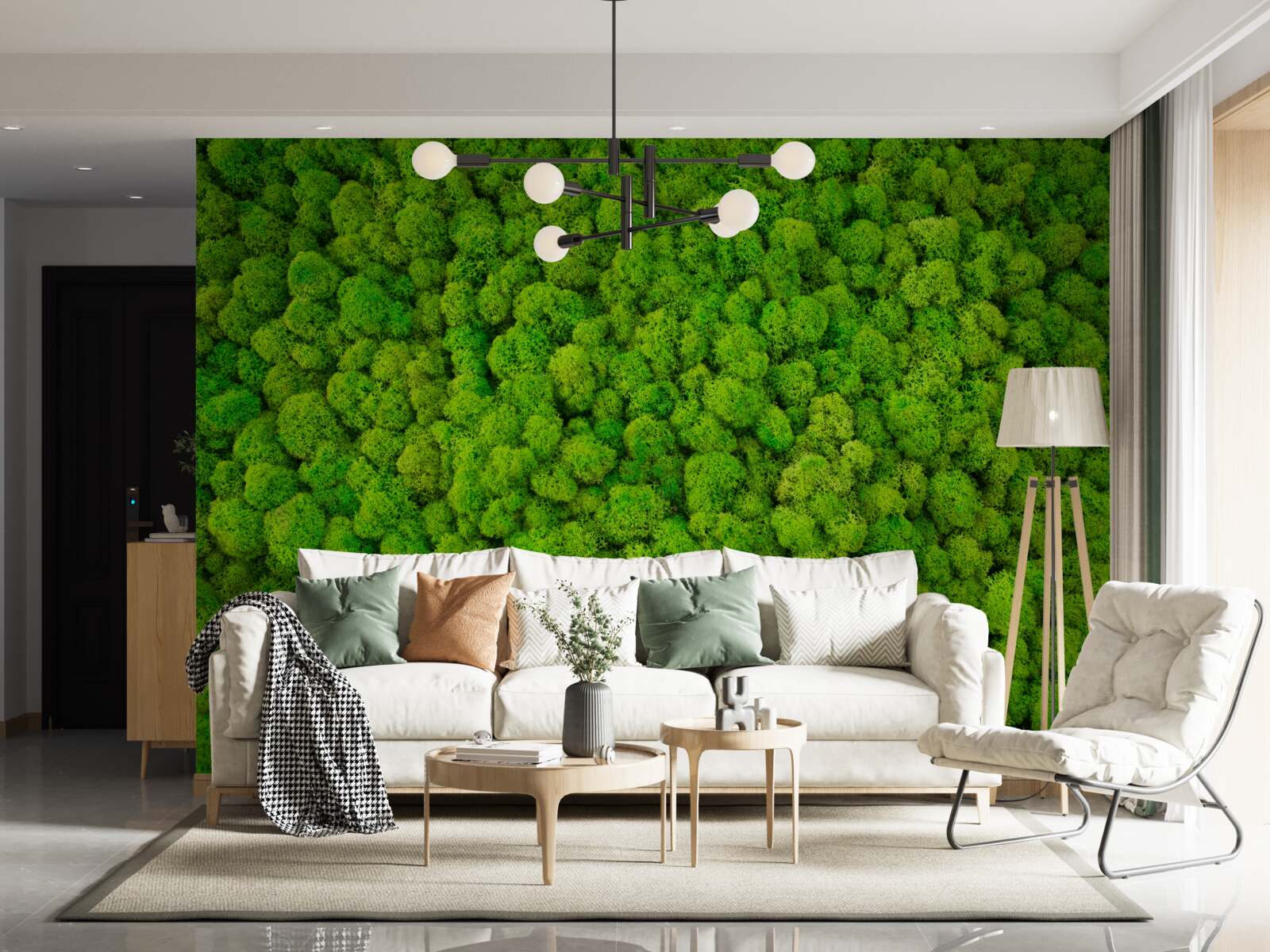 Fotobehang dichte toppen van groene woudreuzen