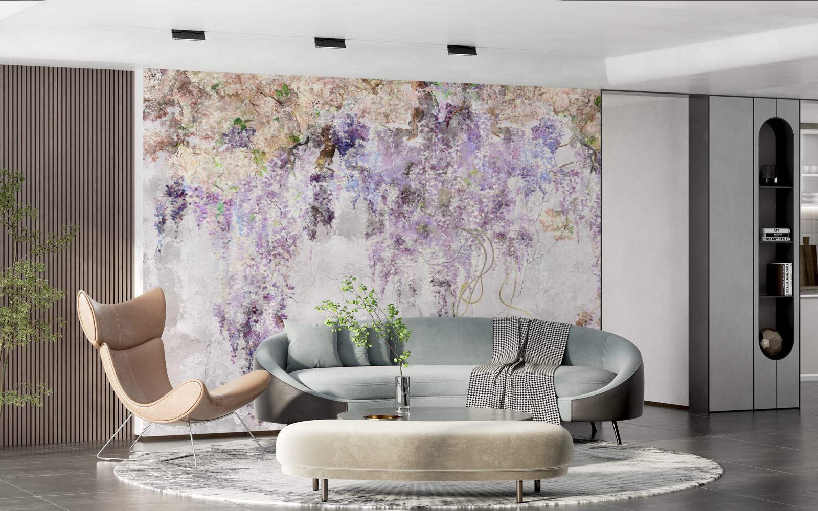 Fotobehang herfstbloemen vallen