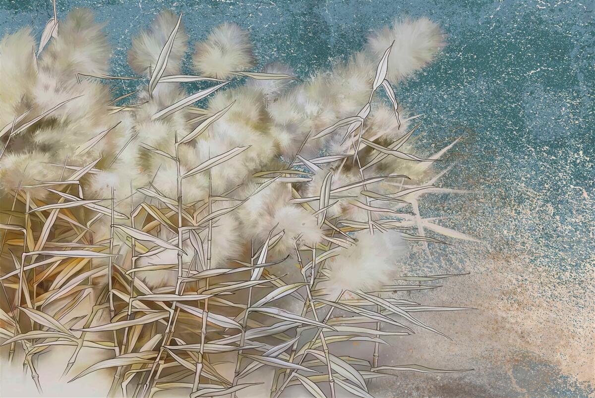 Fotobehang witte katoenindustrie