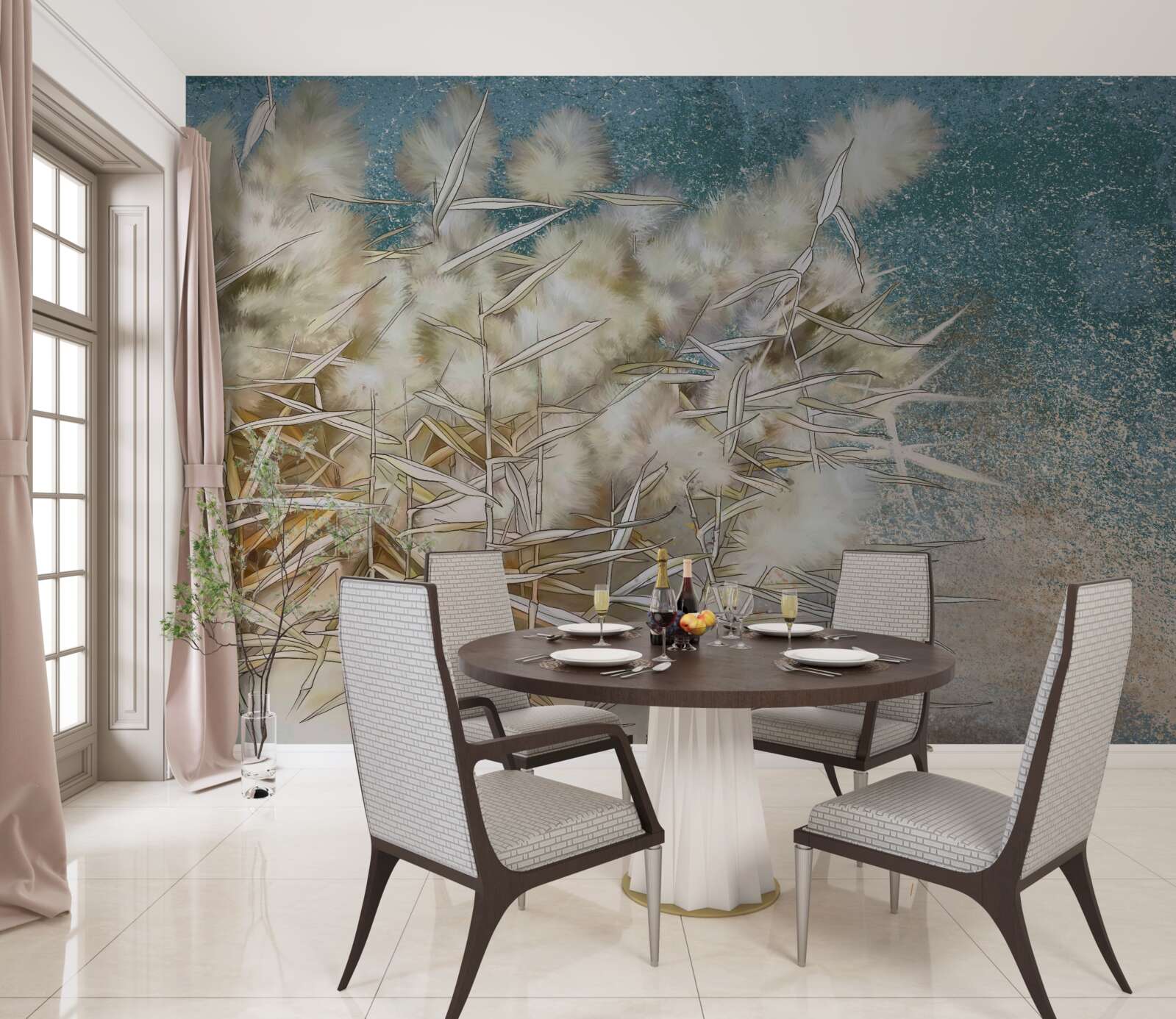 Fotobehang witte katoenindustrie