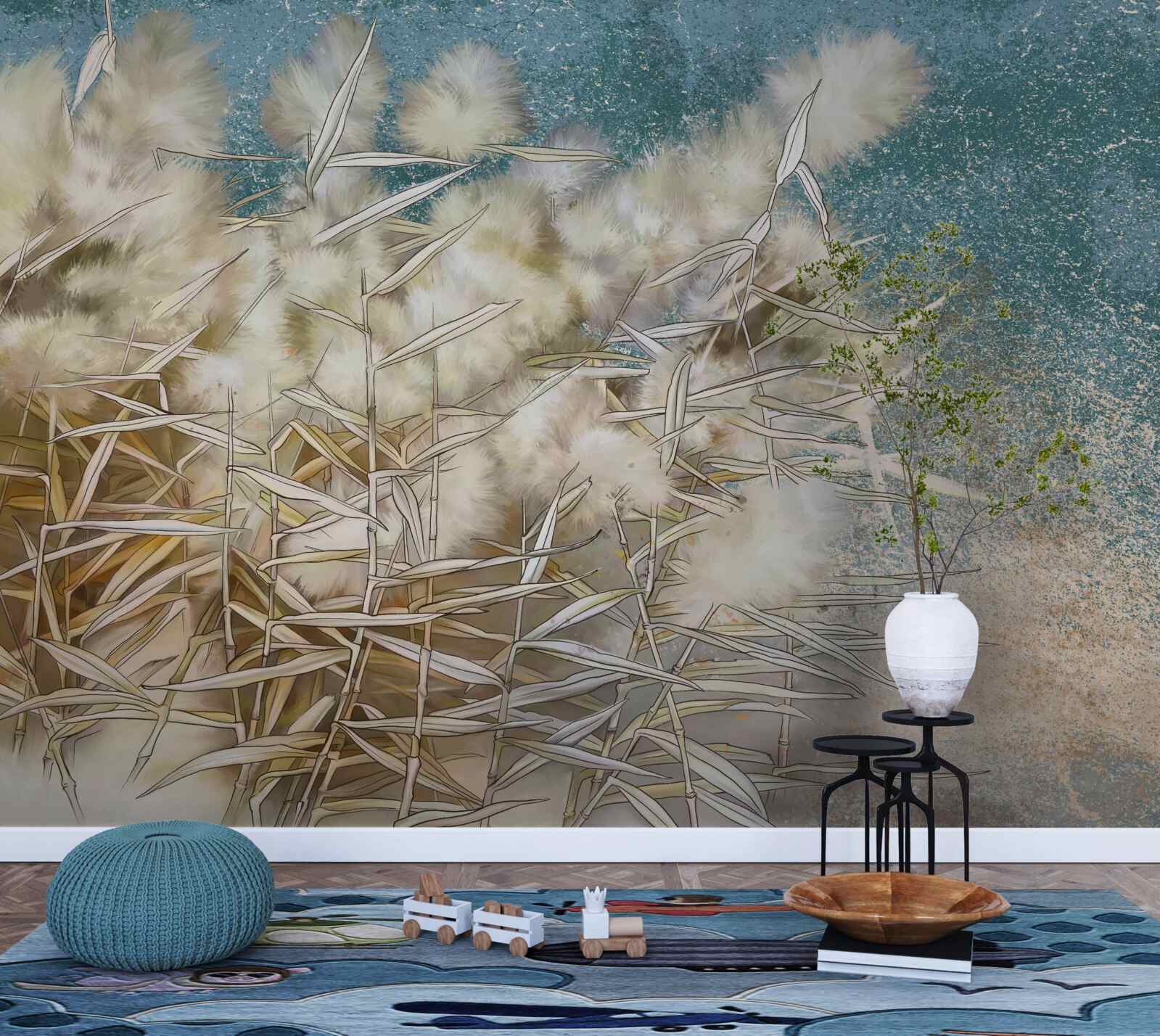 Fotobehang witte katoenindustrie