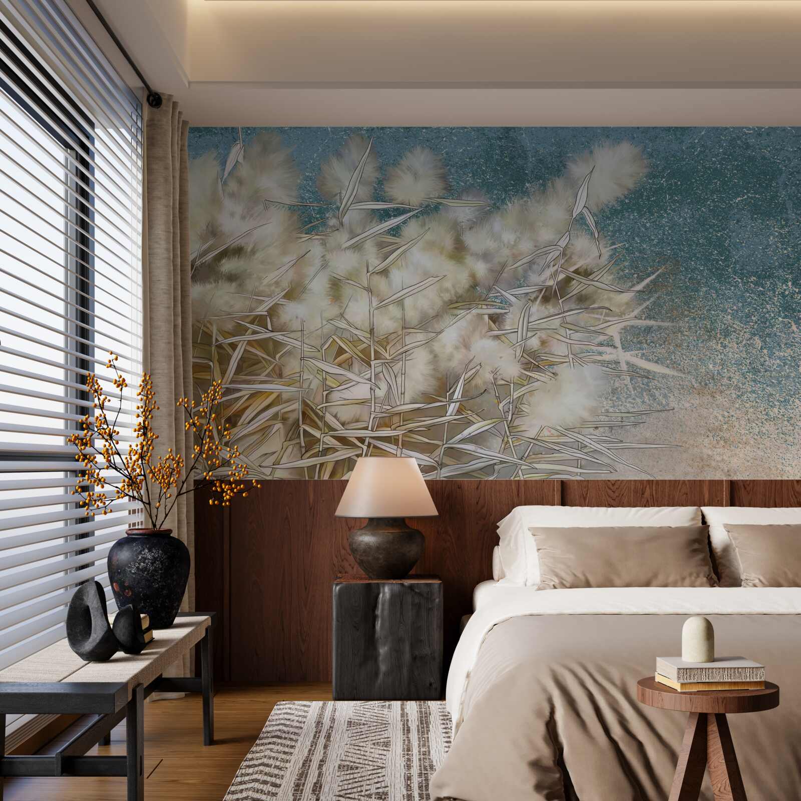 Fotobehang witte katoenindustrie