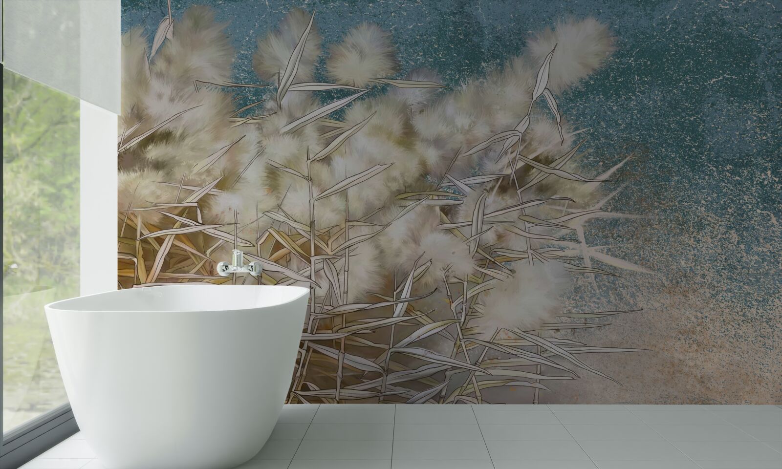 Fotobehang witte katoenindustrie