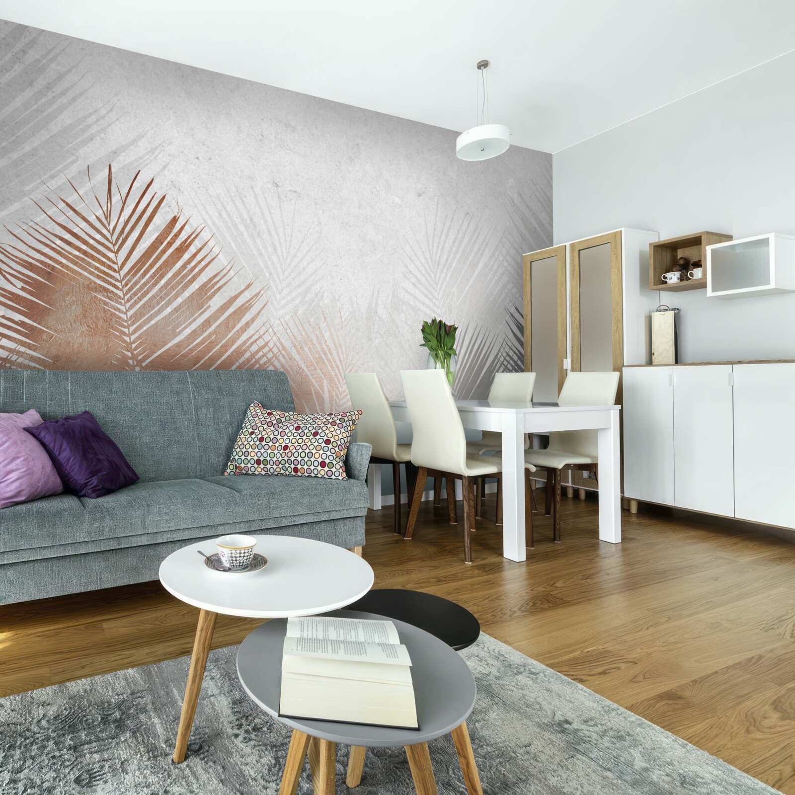 Fotobehang herfstabstractie in een mistig bos