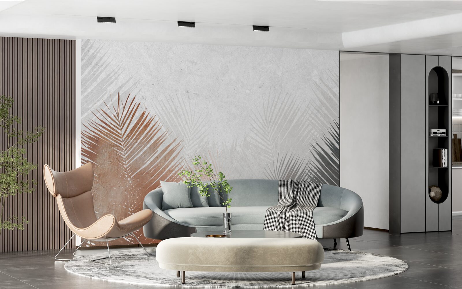 Fotobehang herfstabstractie in een mistig bos