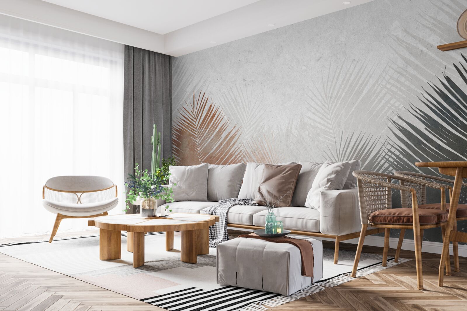 Fotobehang herfstabstractie in een mistig bos