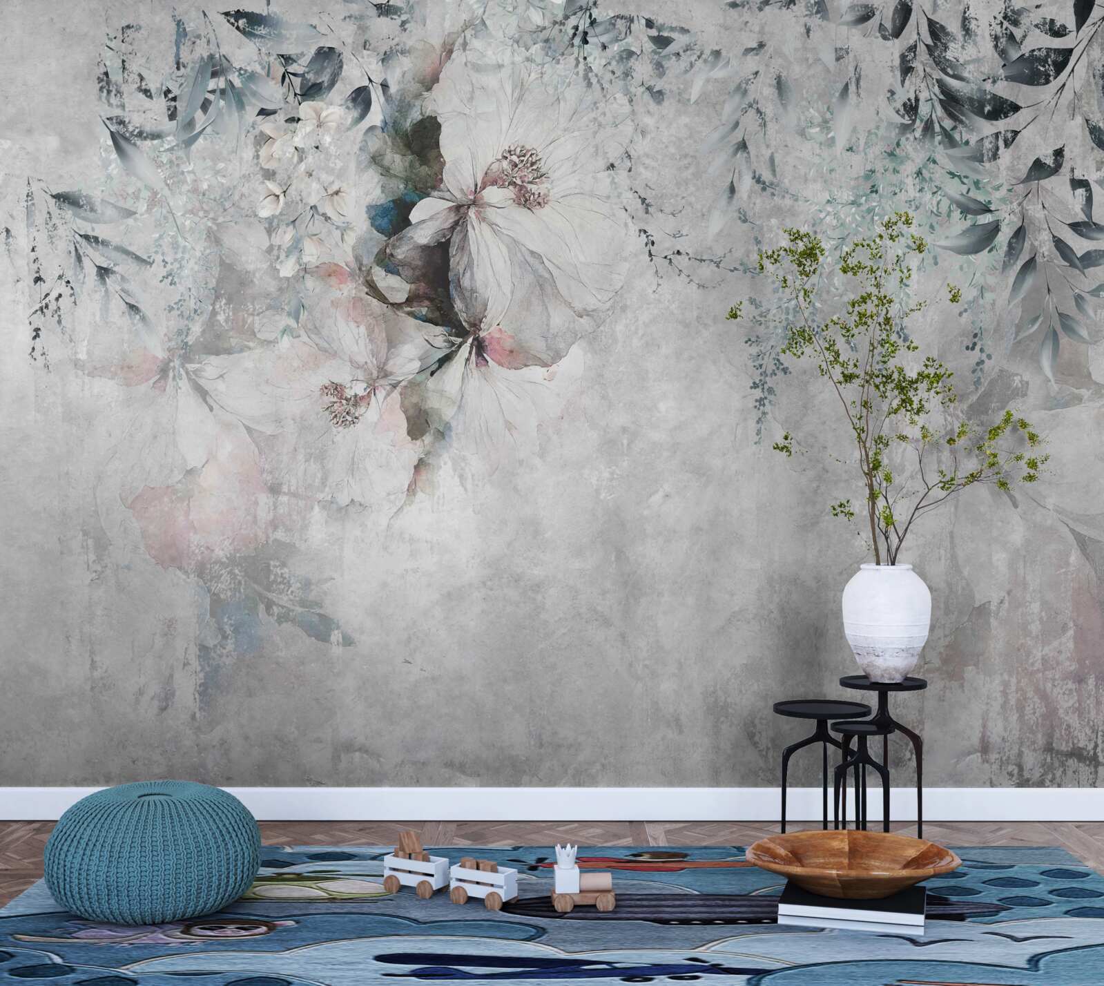 Fotobehang irissen zijn grijs tegen dezelfde schaduw