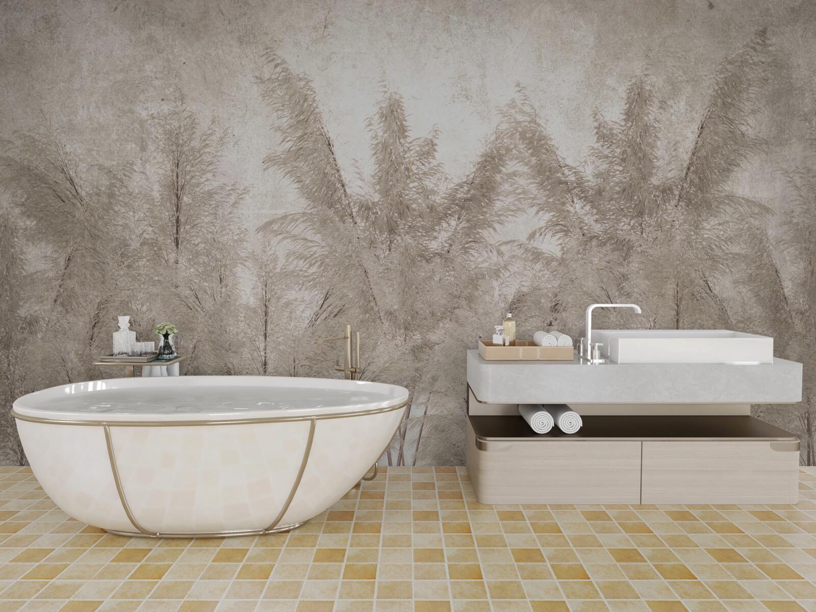 Fotobehang tropische ochtend in de mist