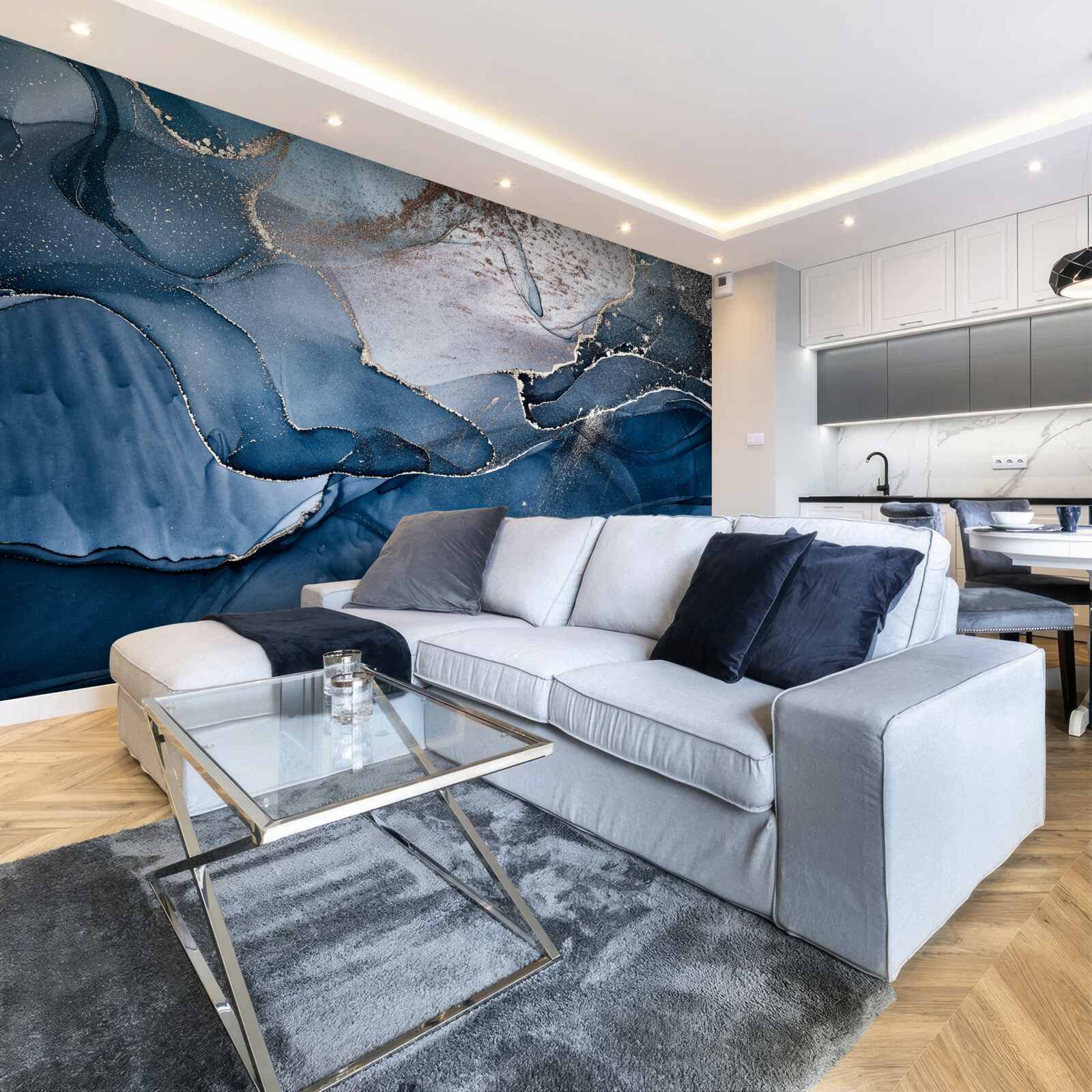 Fotobehang alcoholische inkttinten