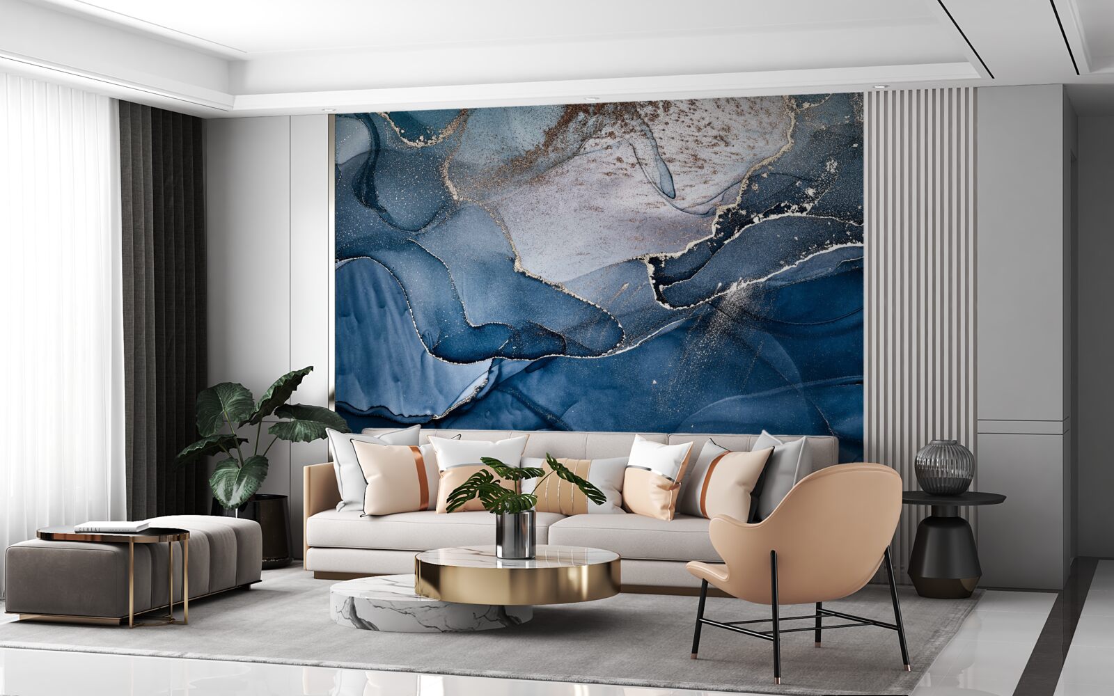 Fotobehang alcoholische inkttinten