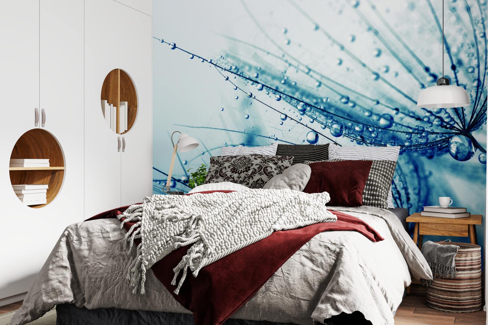 Fotobehang paardenbloem druppels