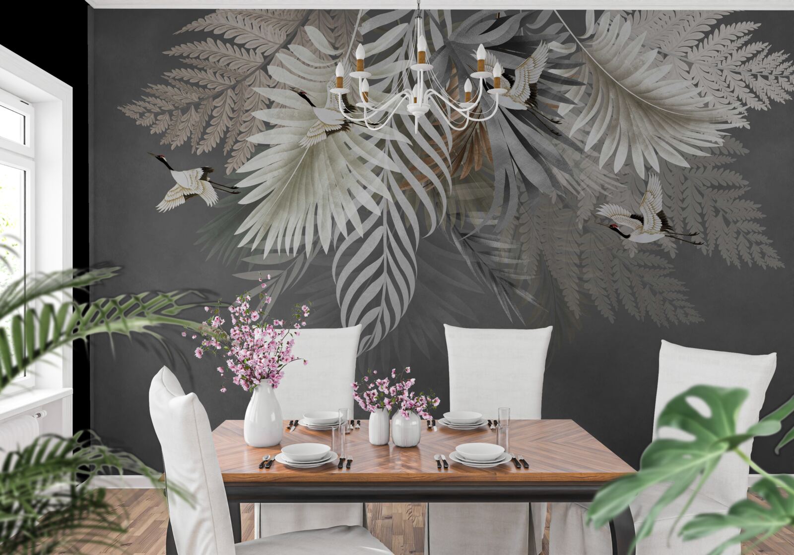 Fotobehang hangend boeket bladeren uit de tropen