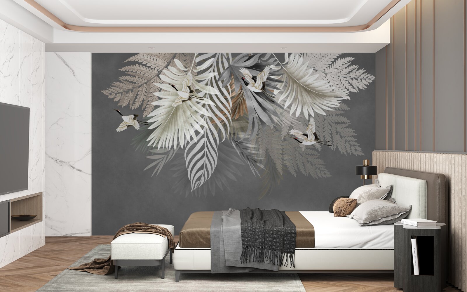 Fotobehang hangend boeket bladeren uit de tropen