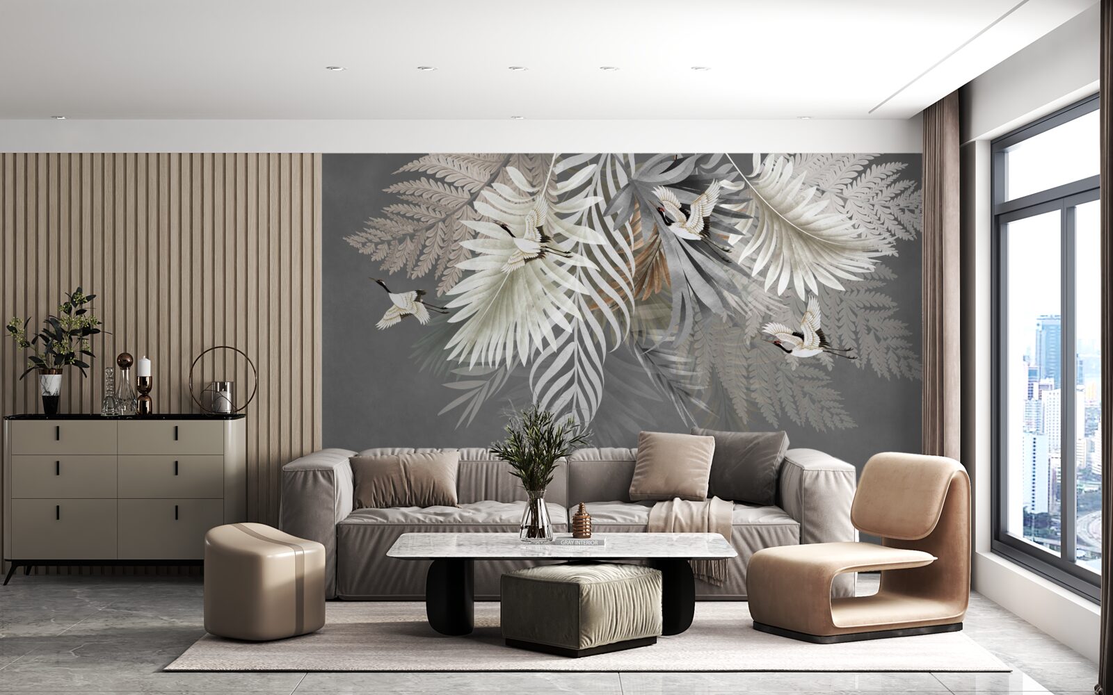 Fotobehang hangend boeket bladeren uit de tropen