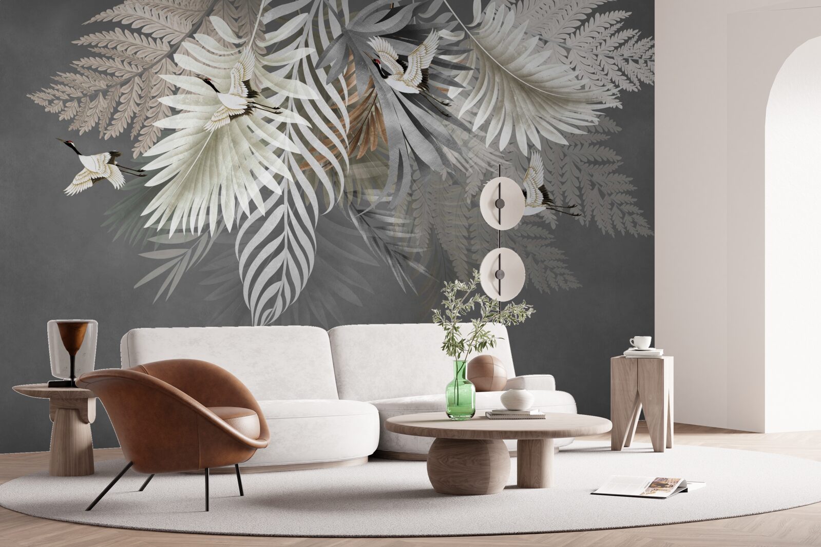 Fotobehang hangend boeket bladeren uit de tropen