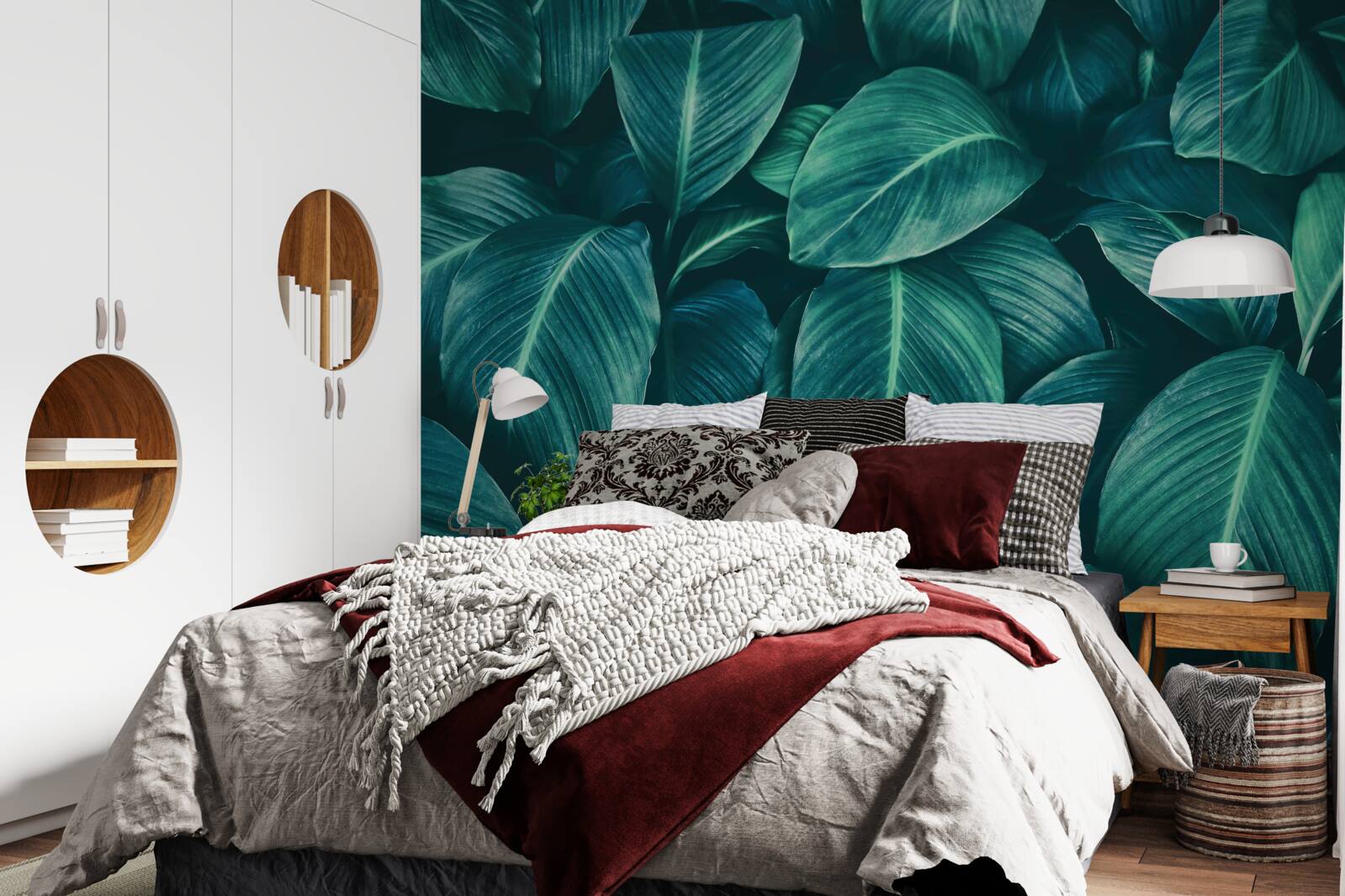 Fotobehang varenbladeren hebben een schitterende smaragdgroene kleur