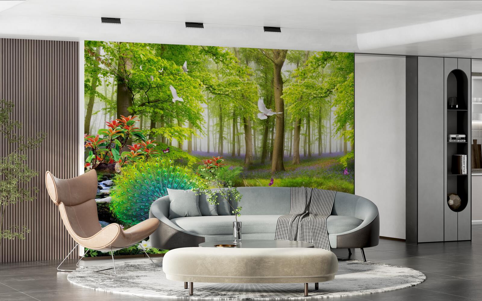 Fotobehang fauna van de groene zomerbossen