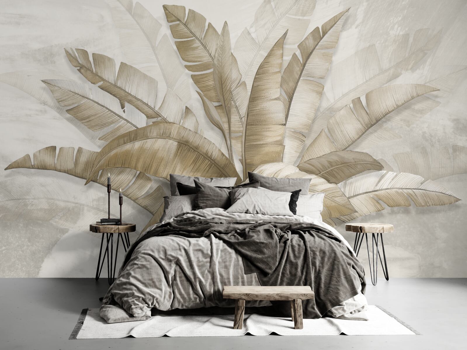 Fotobehang bos grote palmbladeren