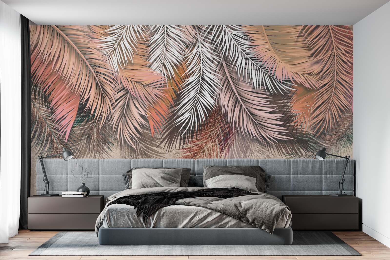 Fotobehang vallende bladeren in de vorm van veren