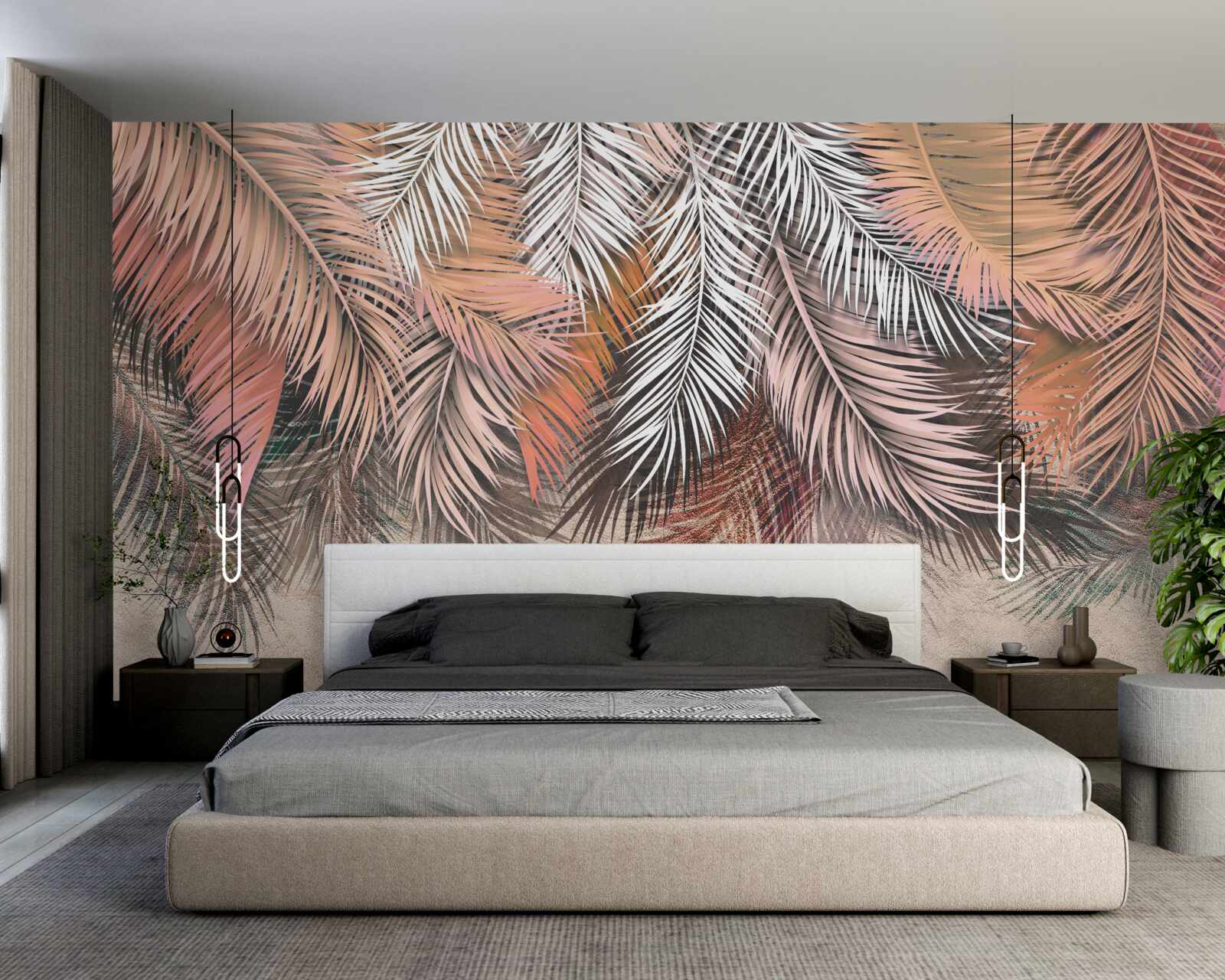 Fotobehang vallende bladeren in de vorm van veren