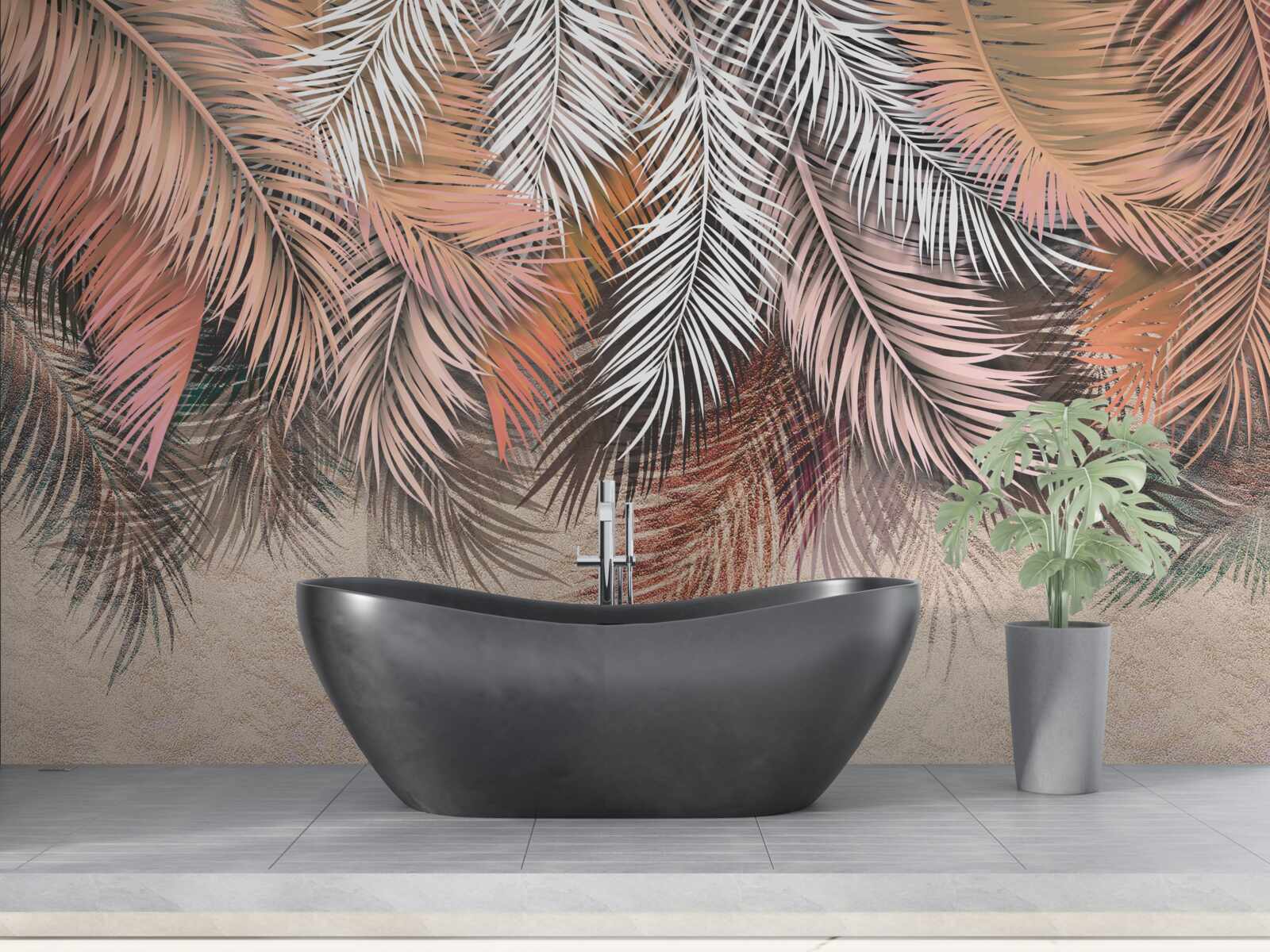 Fotobehang vallende bladeren in de vorm van veren