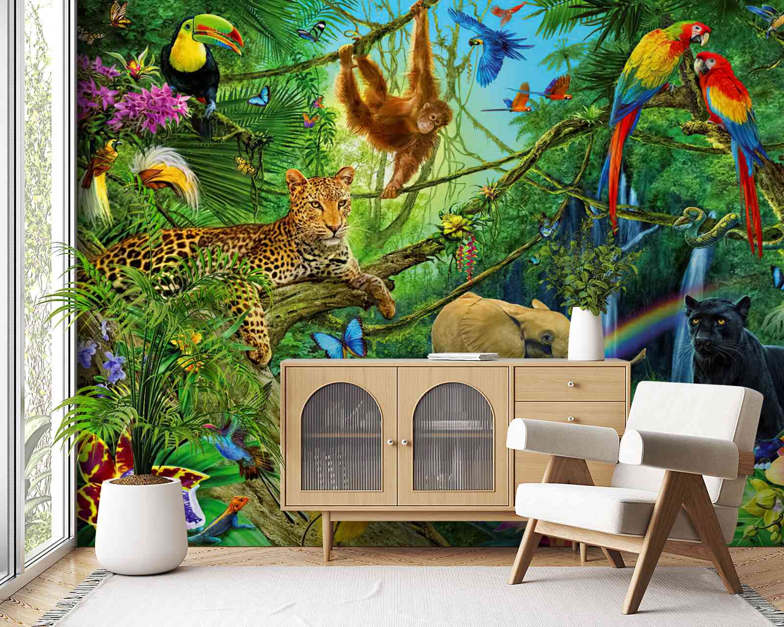 Fotobehang bosbewoners