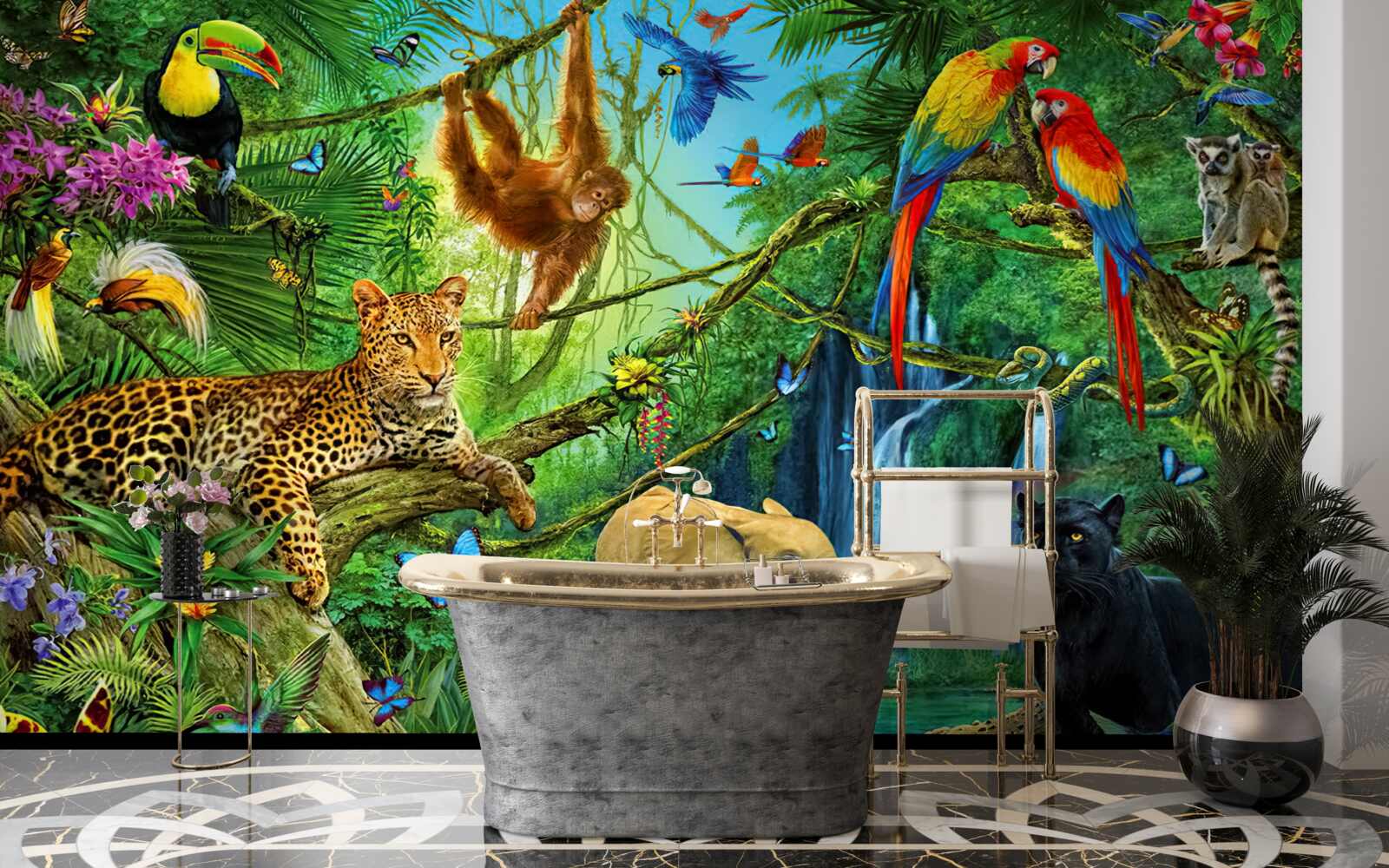 Fotobehang bosbewoners