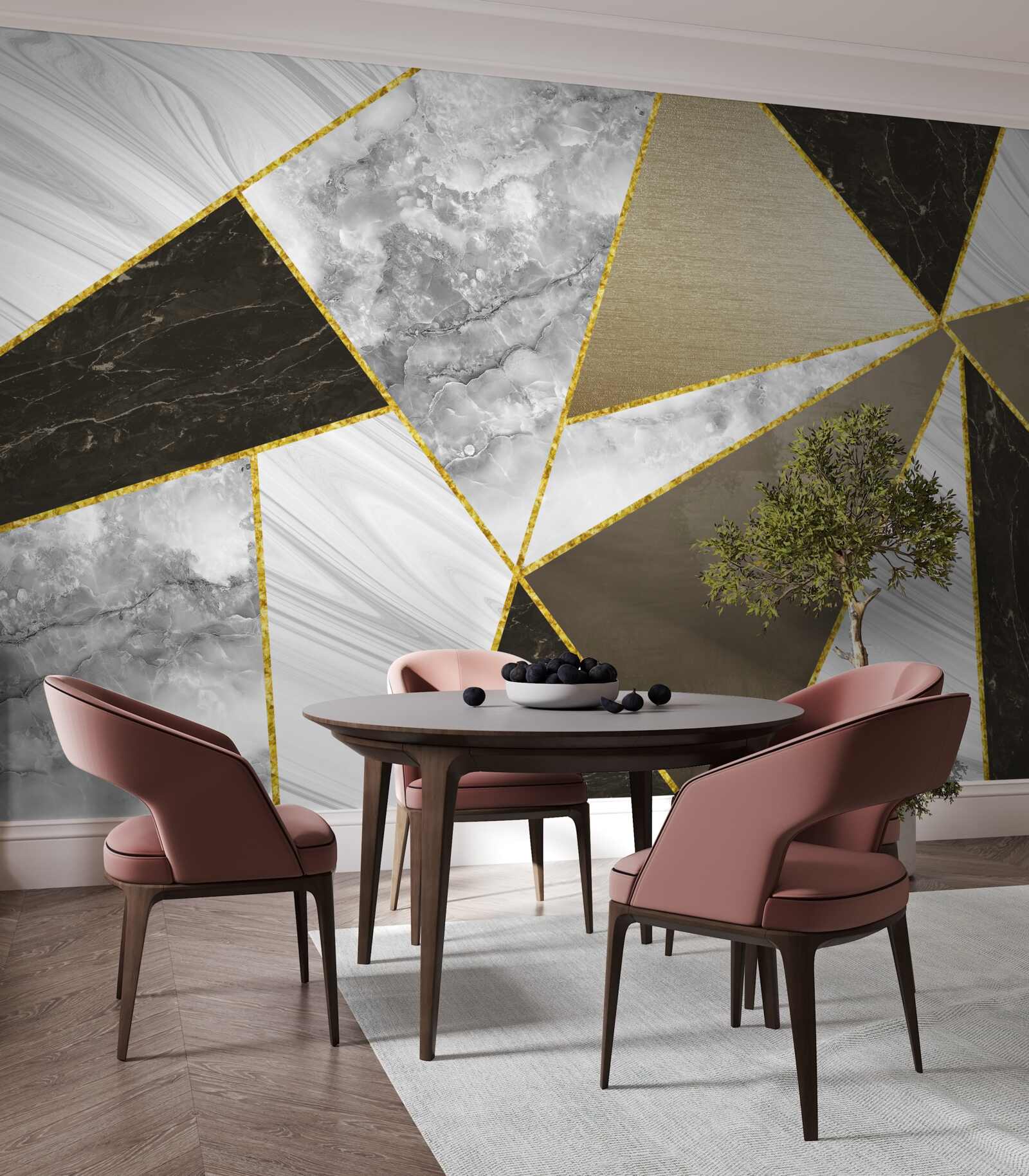 Fotobehang abstractie van een driehoek