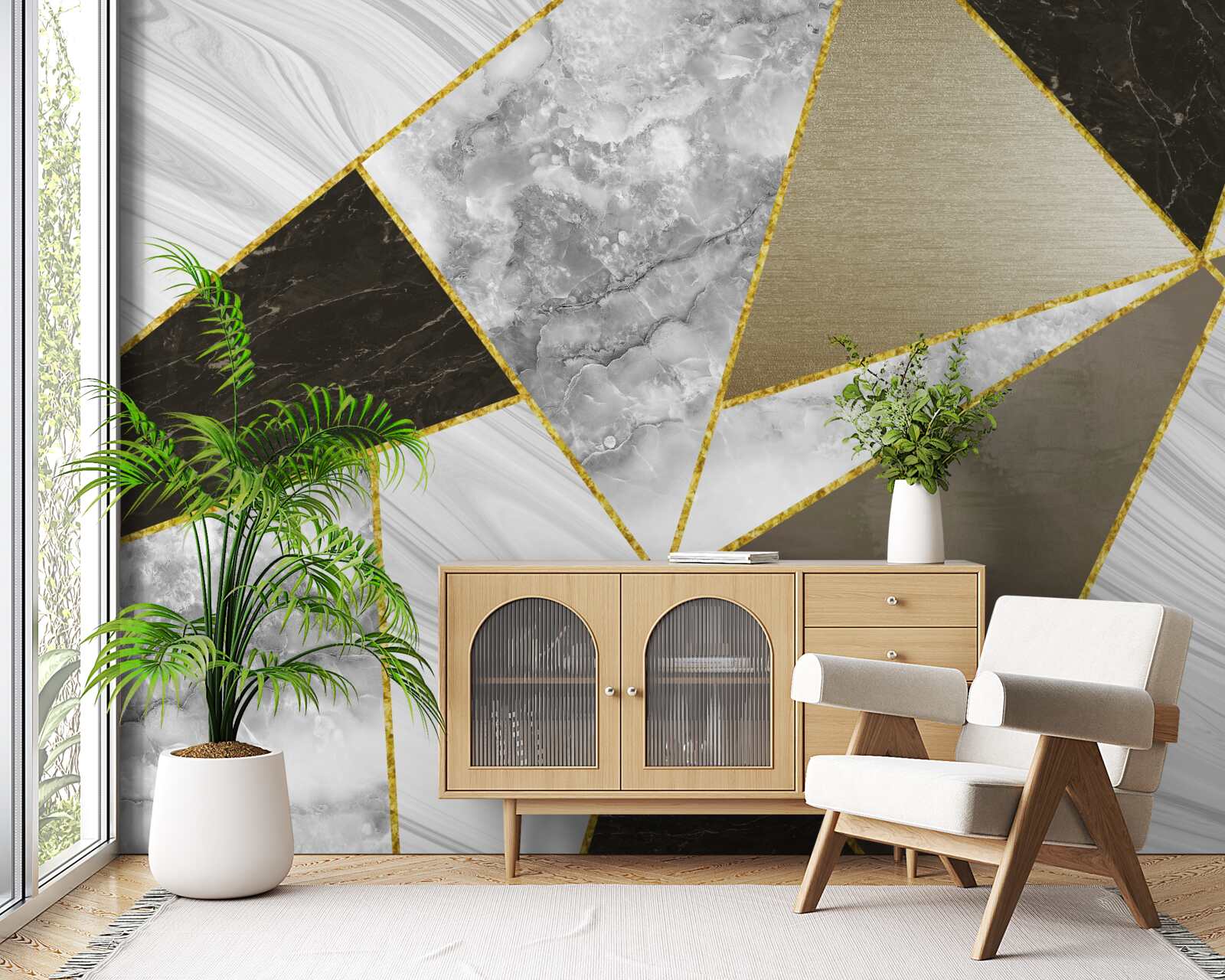 Fotobehang abstractie van een driehoek