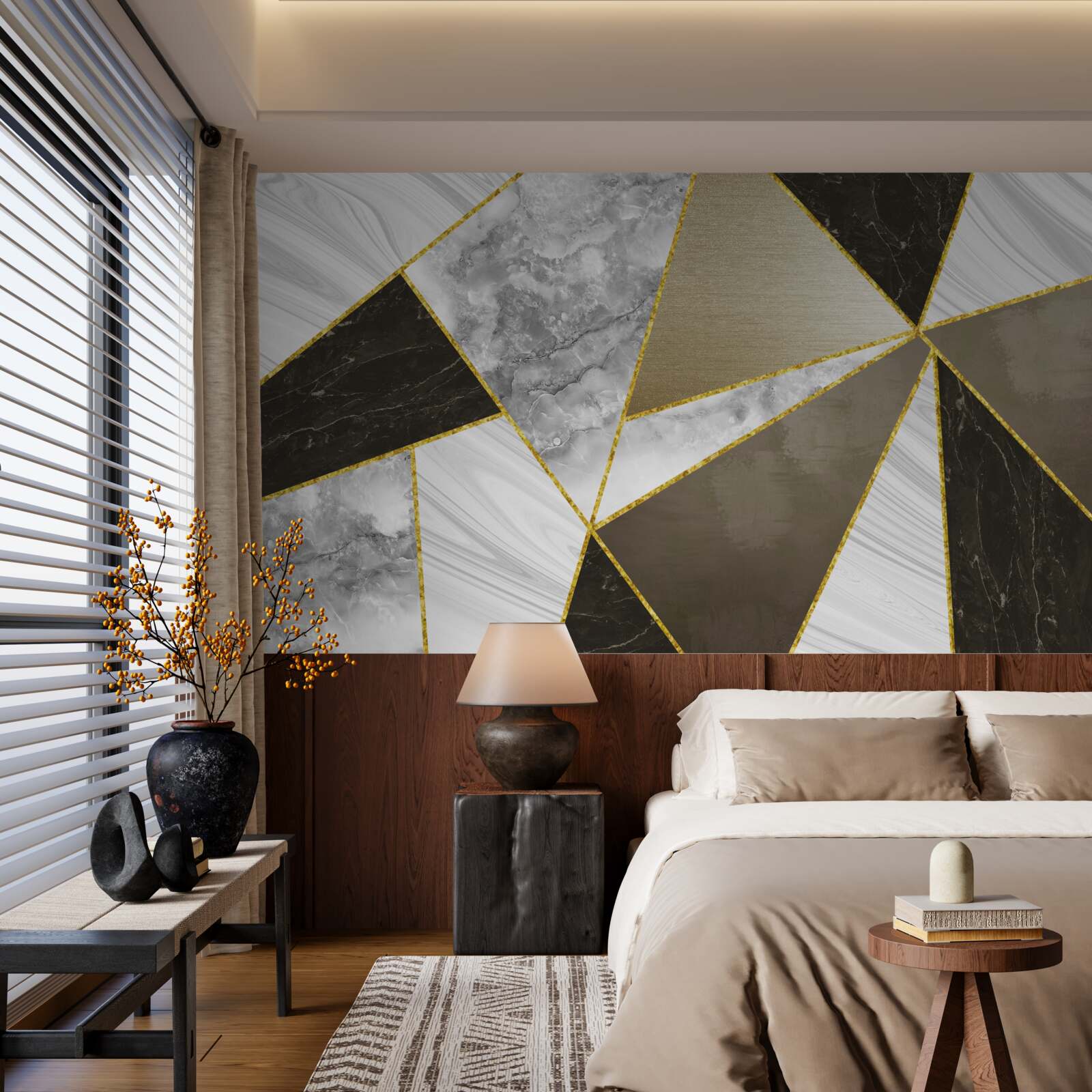 Fotobehang abstractie van een driehoek