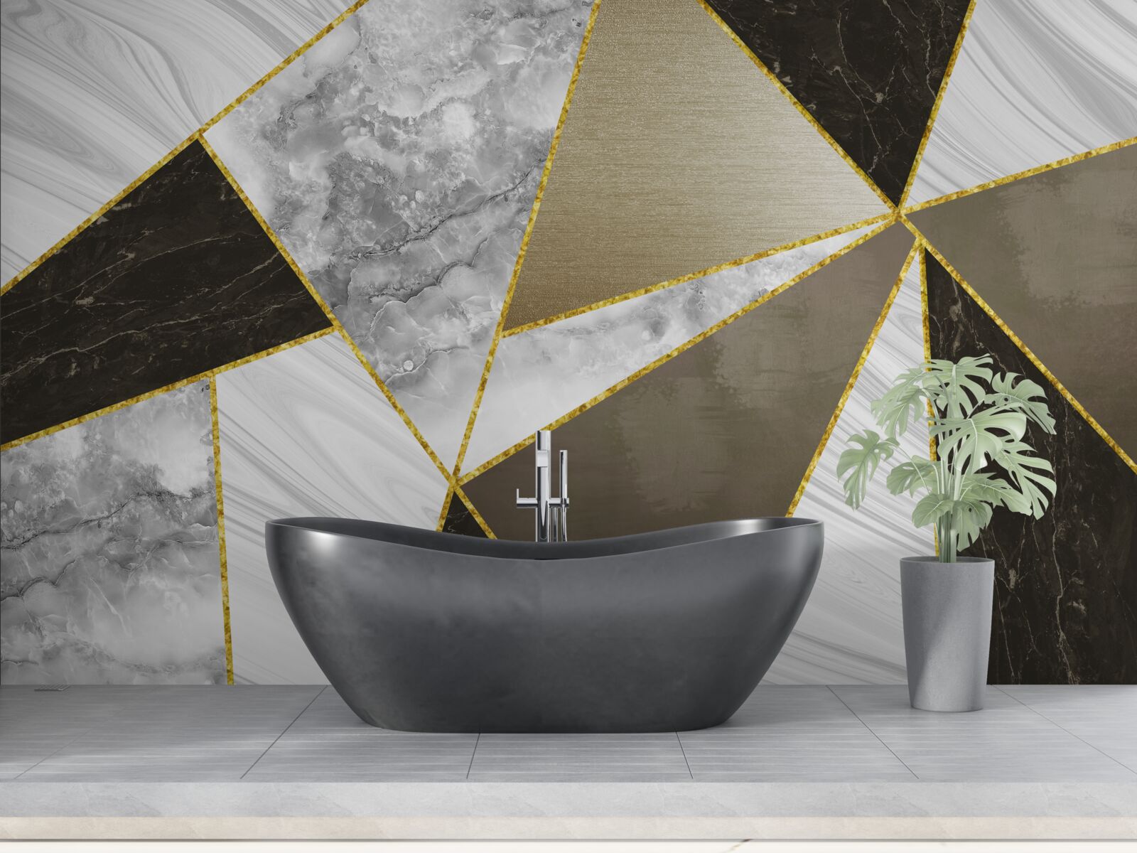 Fotobehang abstractie van een driehoek