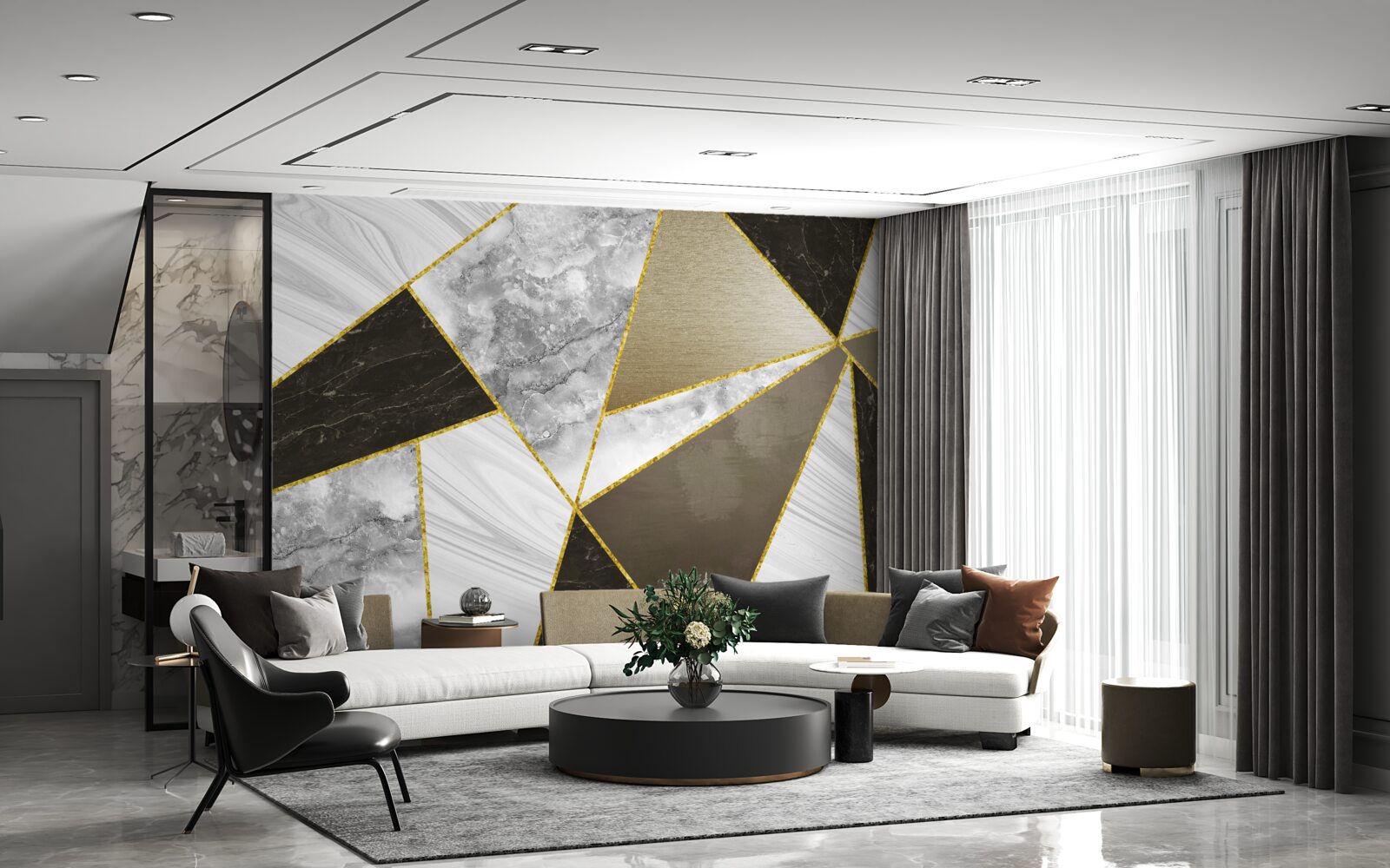 Fotobehang abstractie van een driehoek