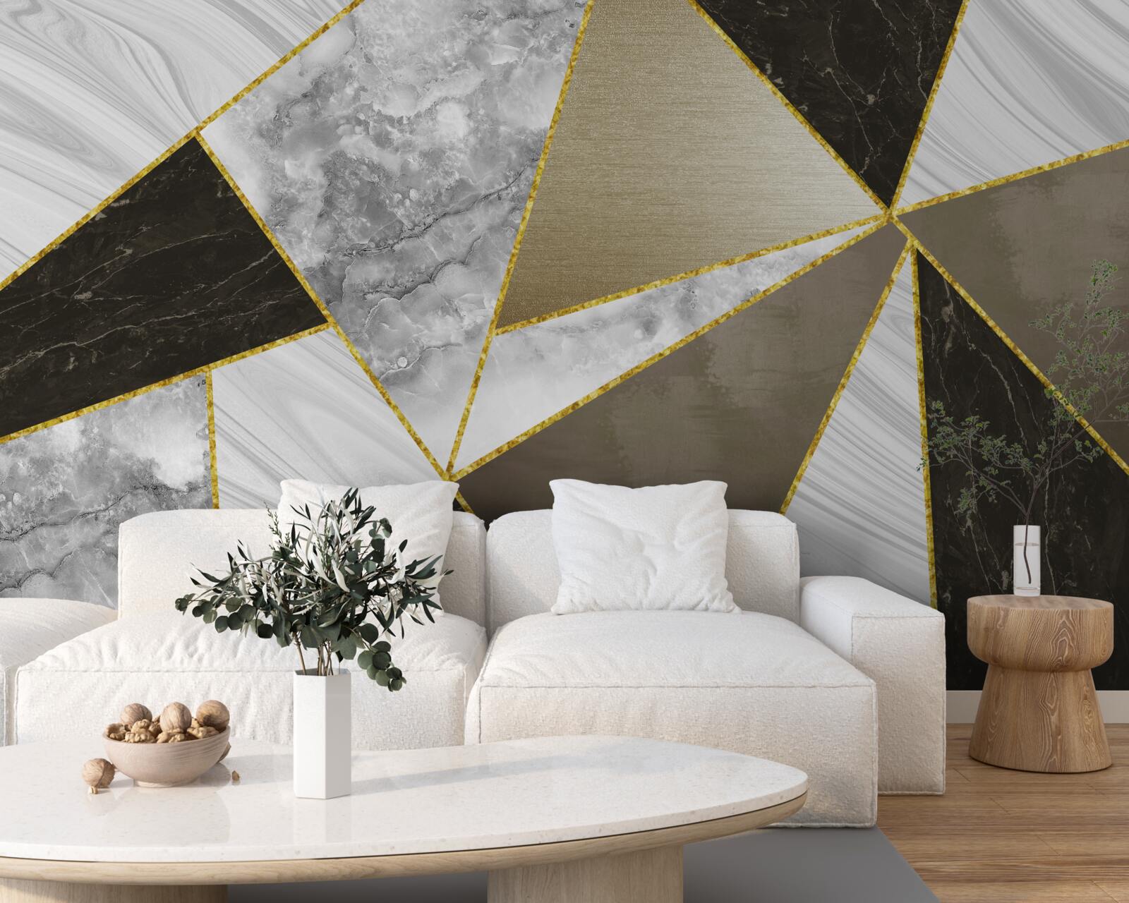 Fotobehang abstractie van een driehoek