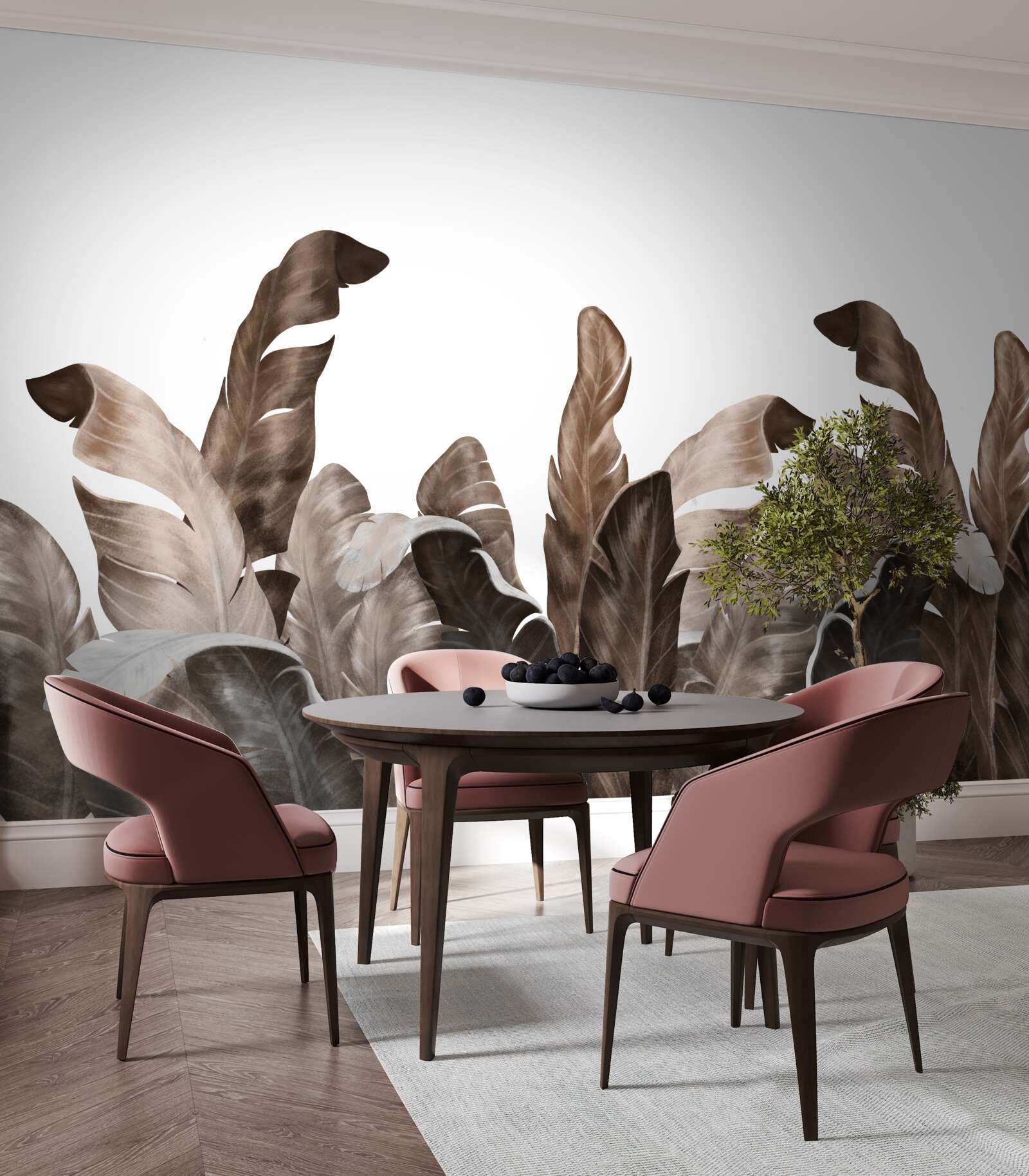 Fotobehang tropische bladeren wiegen in de wind