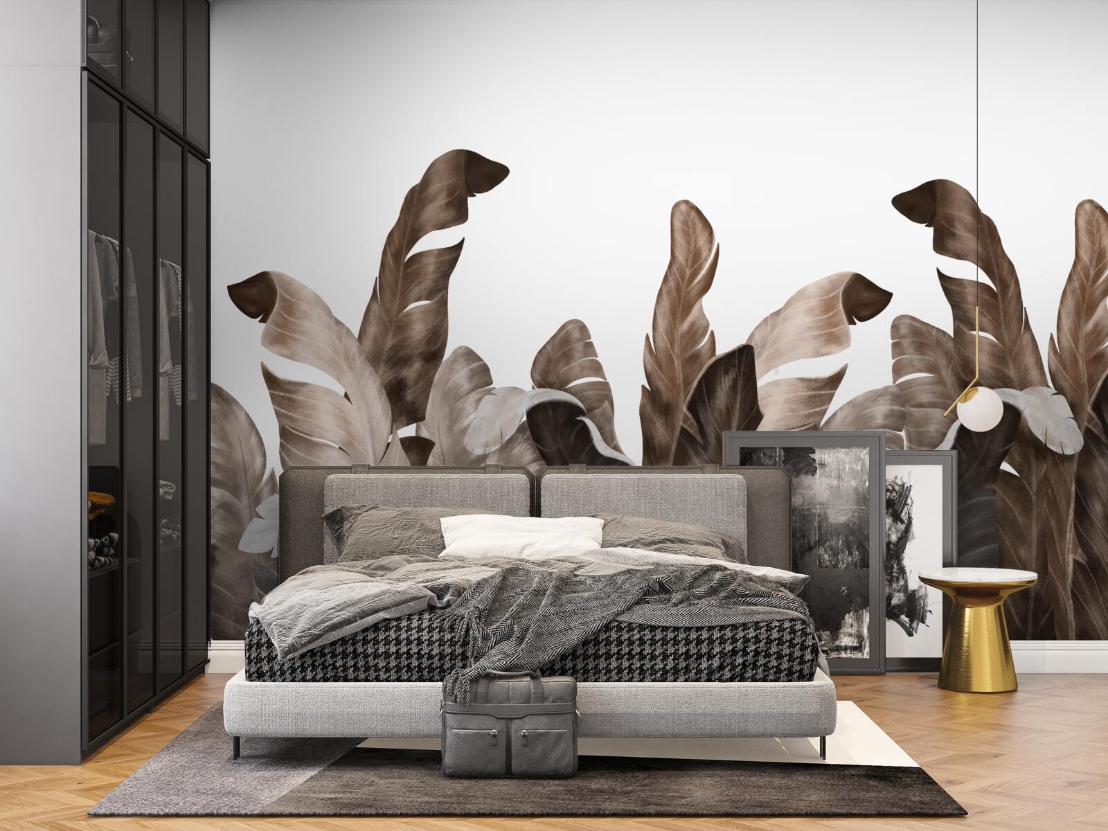 Fotobehang tropische bladeren wiegen in de wind