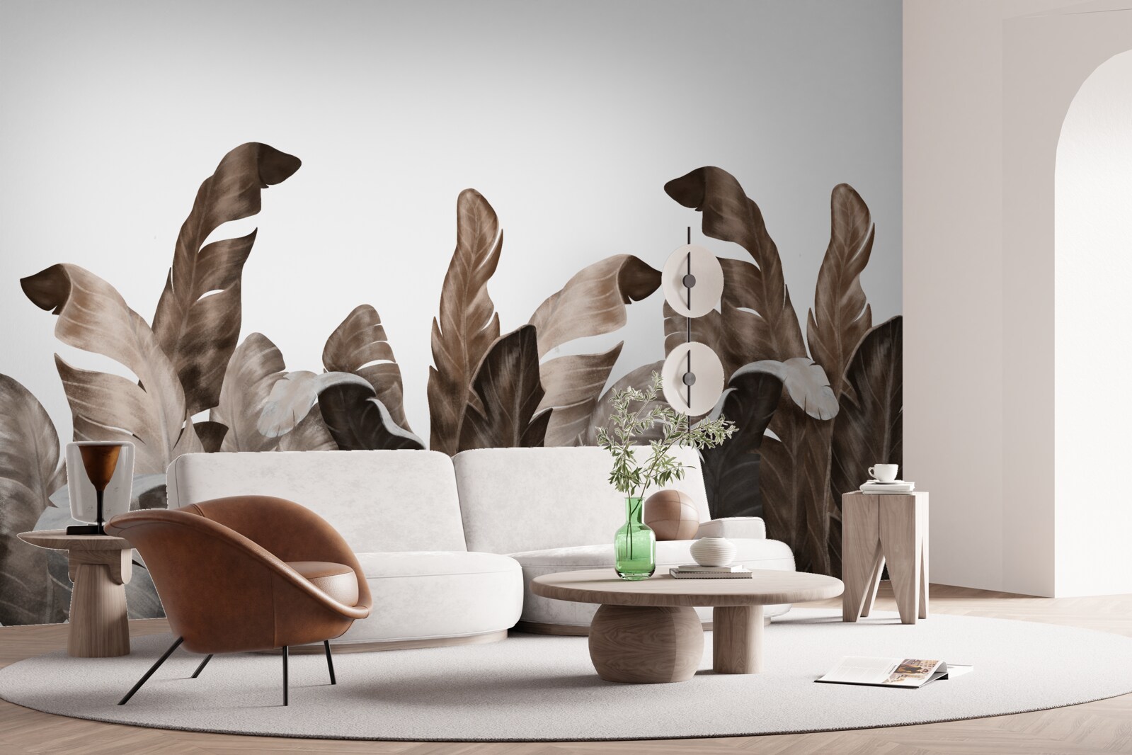 Fotobehang tropische bladeren wiegen in de wind